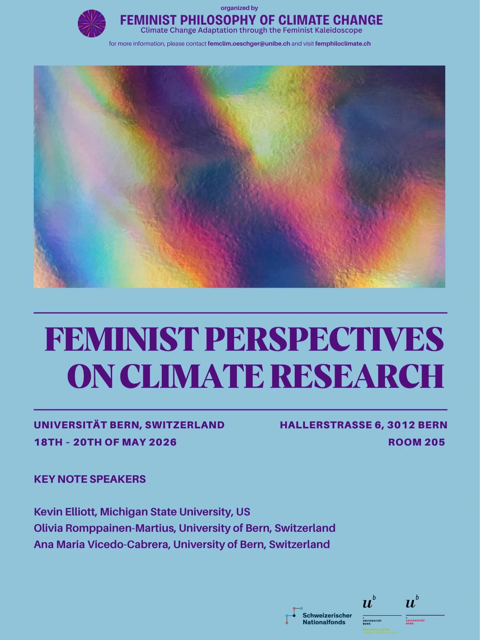 Delighted to be in beautiful Bern this week to speak at the Swiss National Science Foundation workshop Feminist Perspectives on Climate Research, organised by the University of Bern.

Over the next three days, researchers from philosophy, climate sci