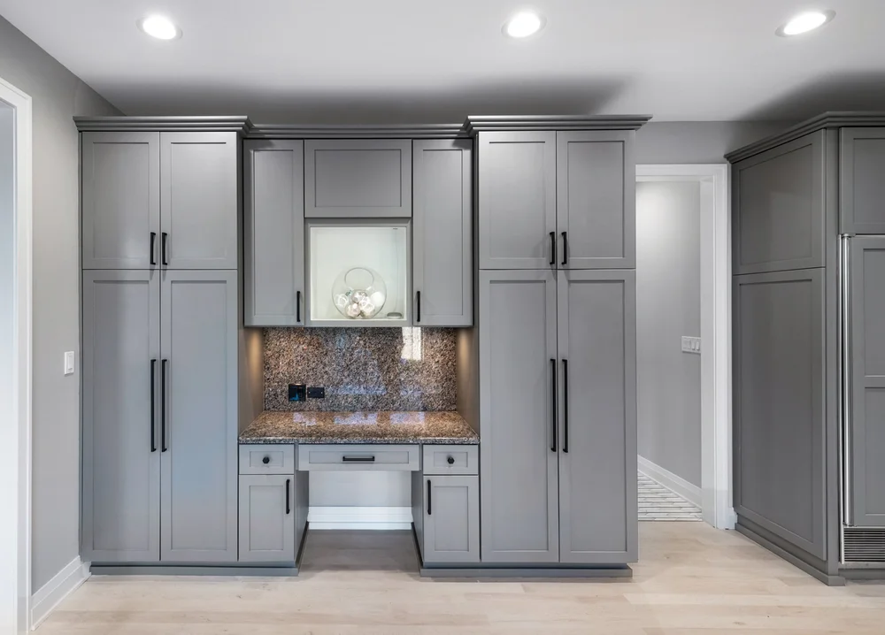 Gray Kitchen With Stainless Steel Appliances: Modern Elegance