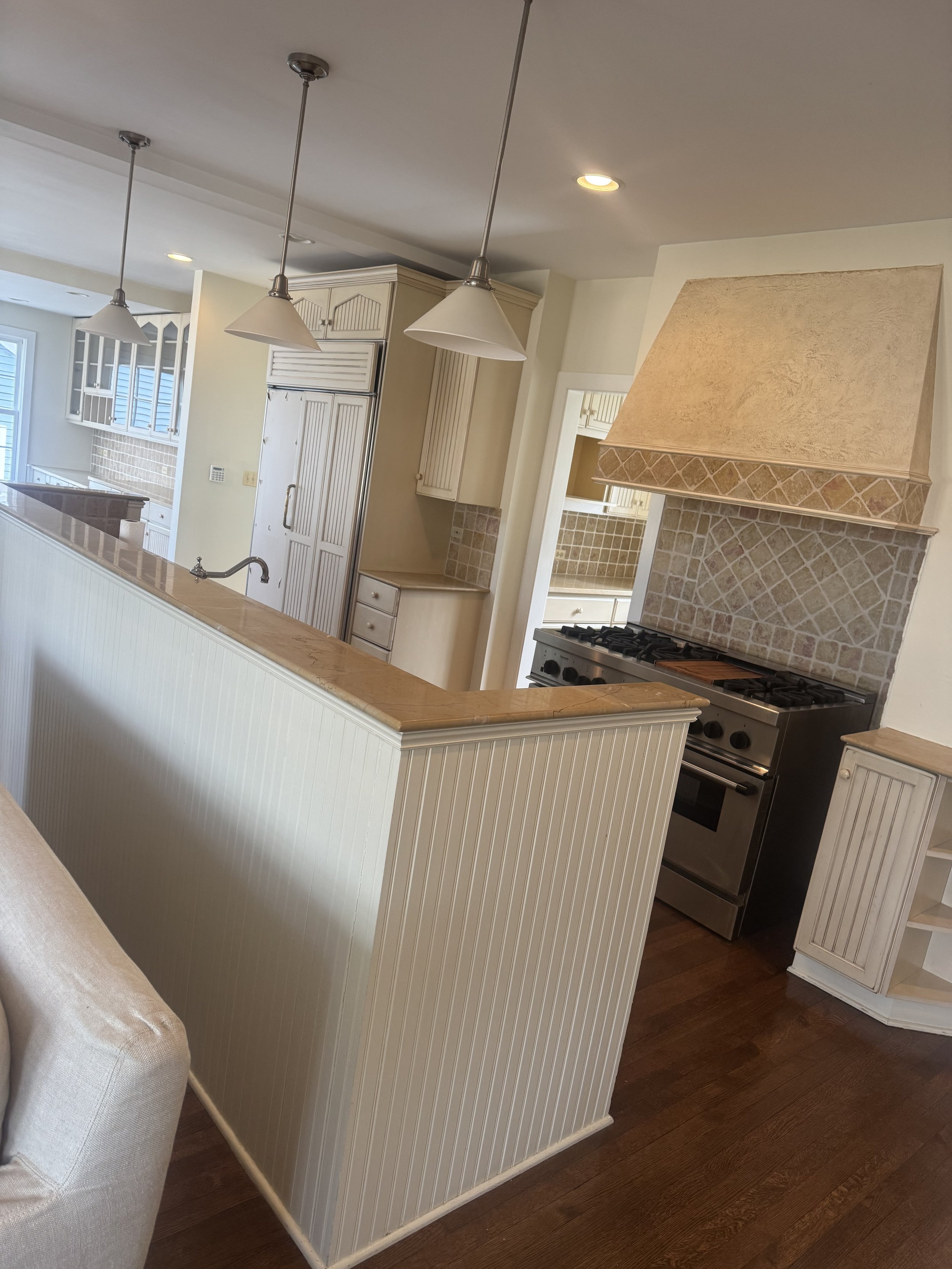 Crystal Wood Complete Kitchen Beadboard Cabinets Butlers Pantry Island Sub Zero Refrigerator Thermador Range MORE