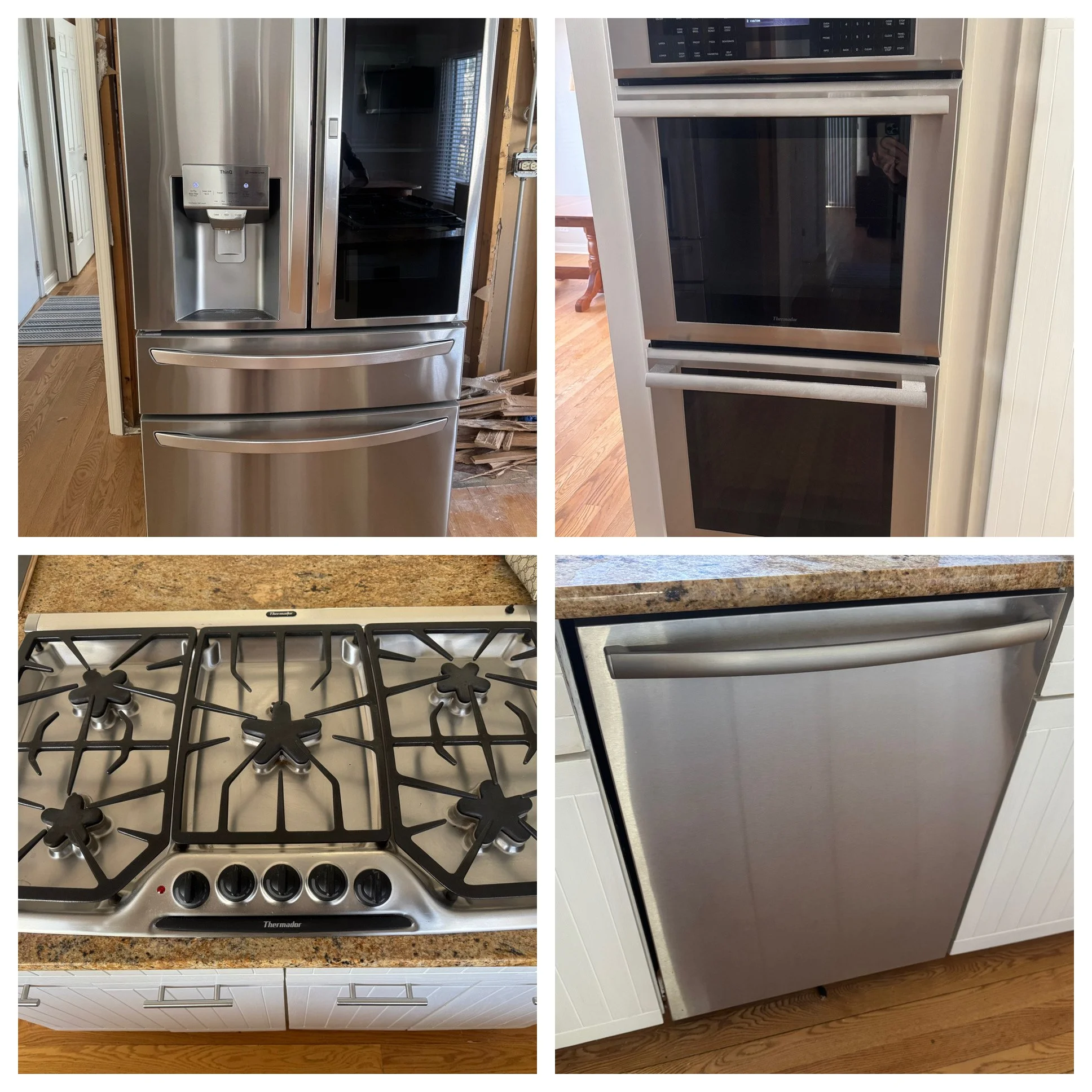 Like New Appliances LG French Door Stainless Steel Refrigerator Bosch Dishwasher Thermador Cooktop Wall Ovens