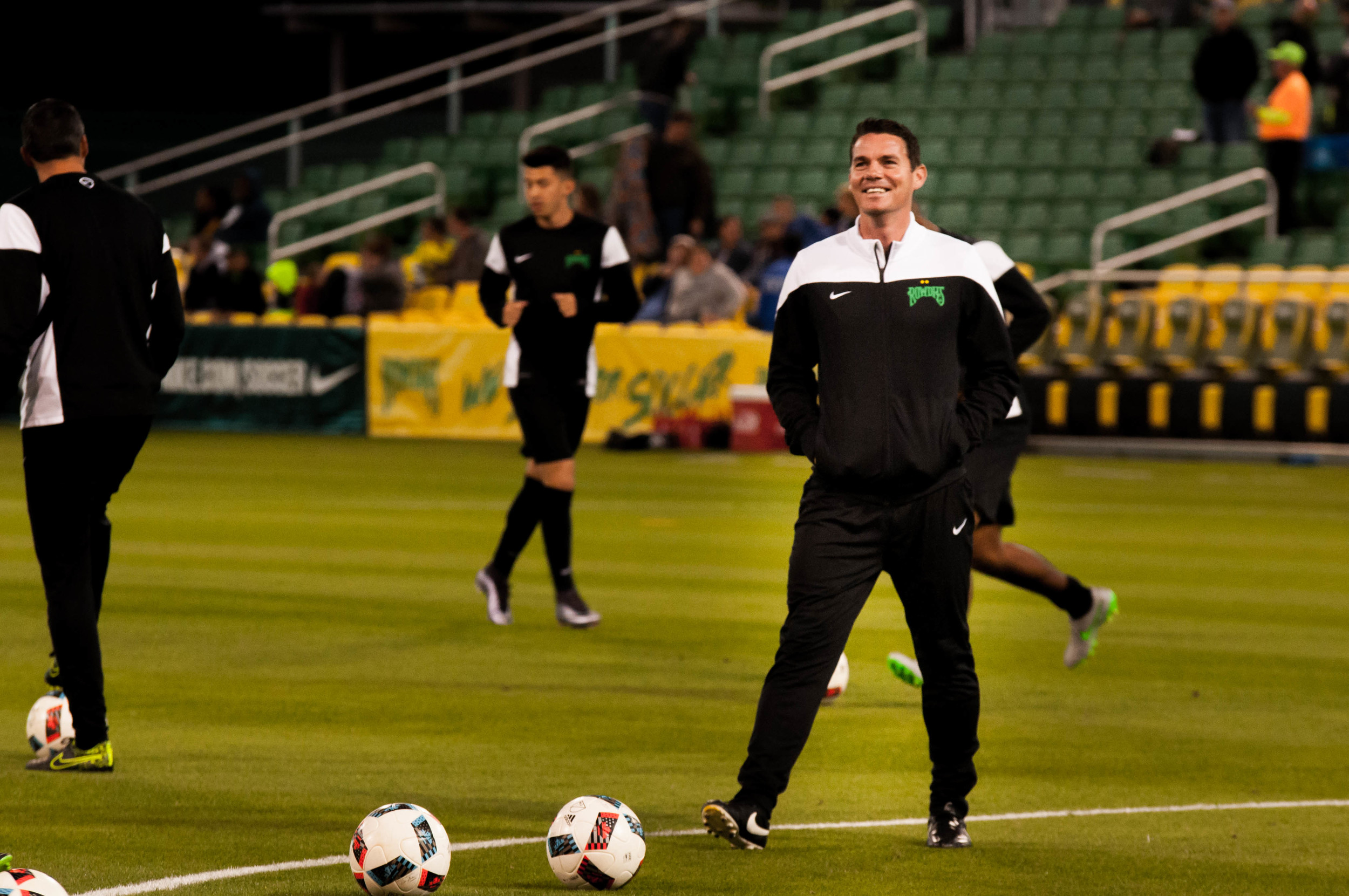 Rowdies Head Coach Stuart Campbell. Patrick Patterson 2/13/2016