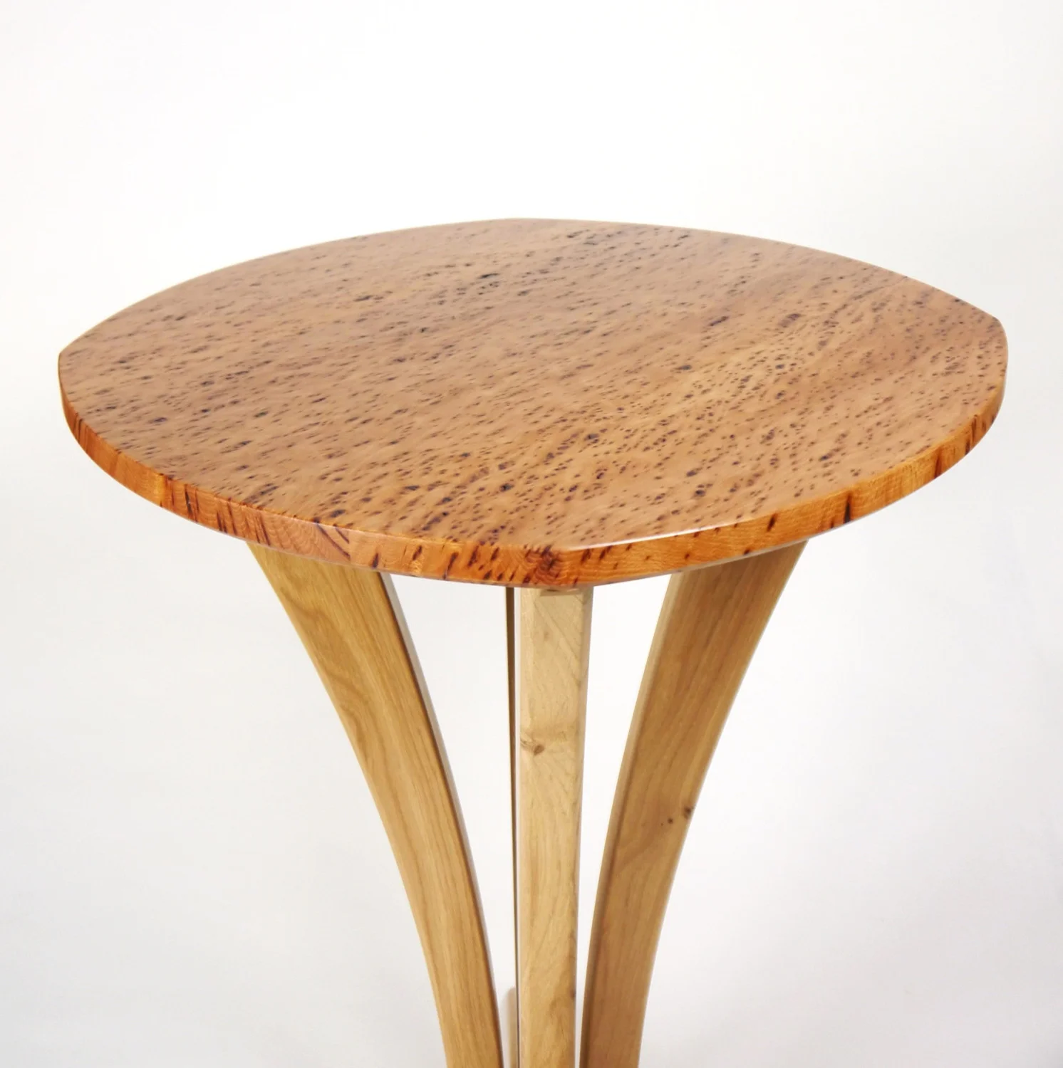 Top of Flecky Beech Side Table by Alasdair Wallace Furniture Maker