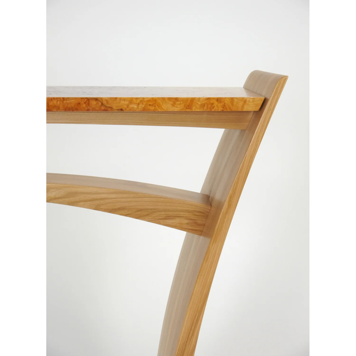 Close-up of The Edinburgh Console Table in Elm and Burr Elm by Alasdair Wallace