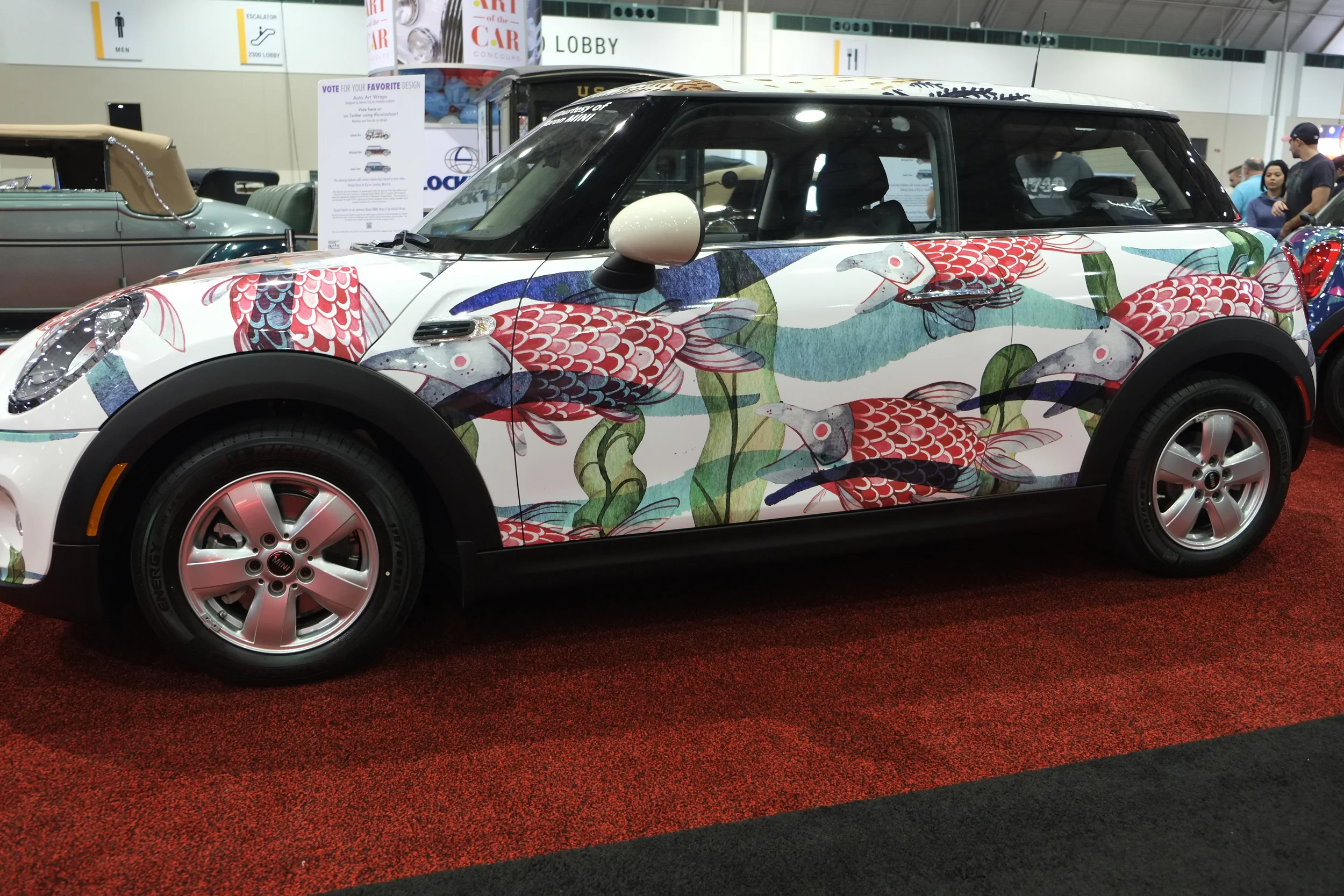 Alison Polston's first place winning BMW Mini wrap "Salmon Run".