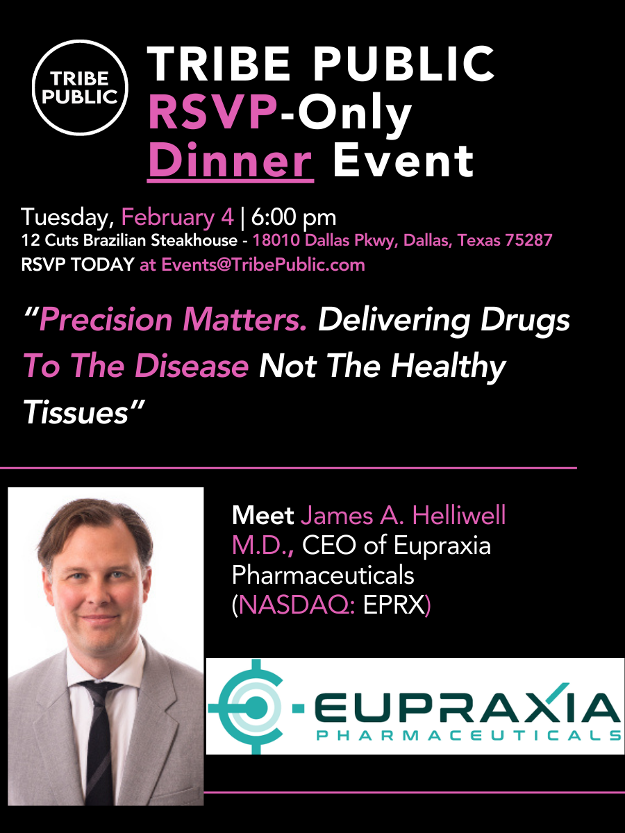 Eupraxia Pharmaceuticals (NASDAQ: EPRX) Dallas CEO Presentation and Q&amp;A Dinner Event  