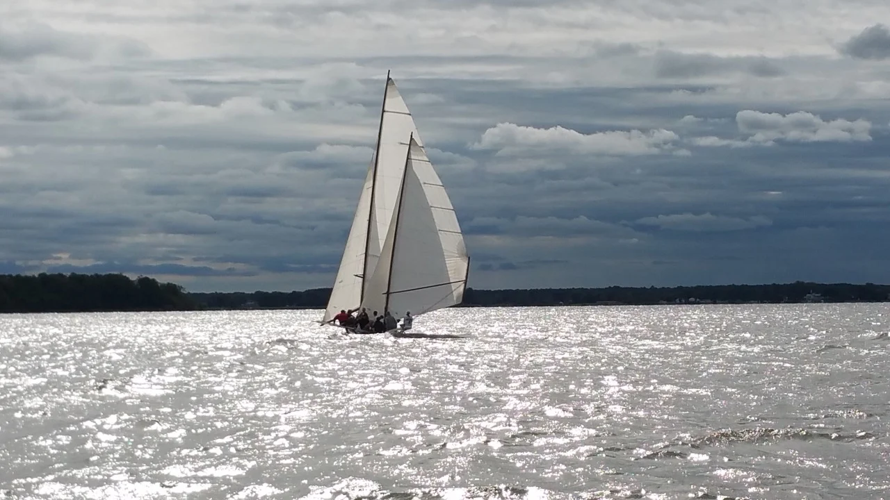 This ethereal submission to our upcoming #cbmmsnapshots exhibition comes courtesy of Peter Lalor, who captured log canoe Island Blossom during a race on the Miles River in September. “Following log canoe fleet in Sunday morning race, in Steve Huntoon’s
yacht out of MRYC. The morning started sunny but by 11 there was a
lowering sky and very interesting light.” To submit your own photos or to learn more about our upcoming Snapshots to Selfies: 50 Years of Chesapeake Summers exhibit, click here: http://bit.ly/1c2t2bT