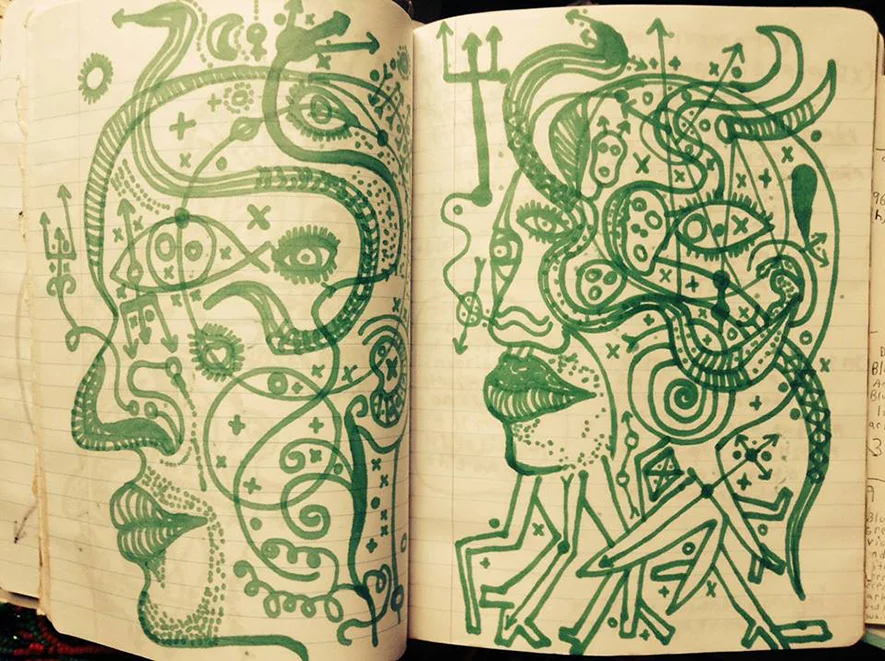 One of many sketchbooks.  Photo courtesy of Leonardo Benzant.
