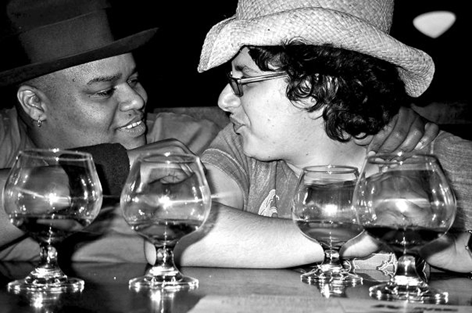Toshi, Bob and single malt scotch. Photo: Sara Seinberg