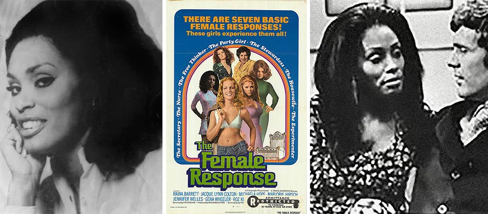 Gena Wheeler's headshot—Delissa's favorite pic of her mom; the movie poster for The Female Response , with ensemble billing; and a publicity still of "Victoria" in a scene from the film.