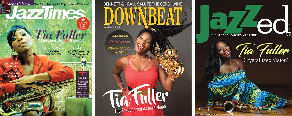 As a performer and professor of jazz, Tia was named the Best Alto Saxophonist of 2018 by JazzTimes and graced the magazine’s June 2010 cover. She garnered DownBeat Magazine’s International Critics Poll “Rising Star” nod two years in a row – 2013 and 2014 and made the cover this year. She was also the cover story or JazzEd magazine’s March 2019 issue.
