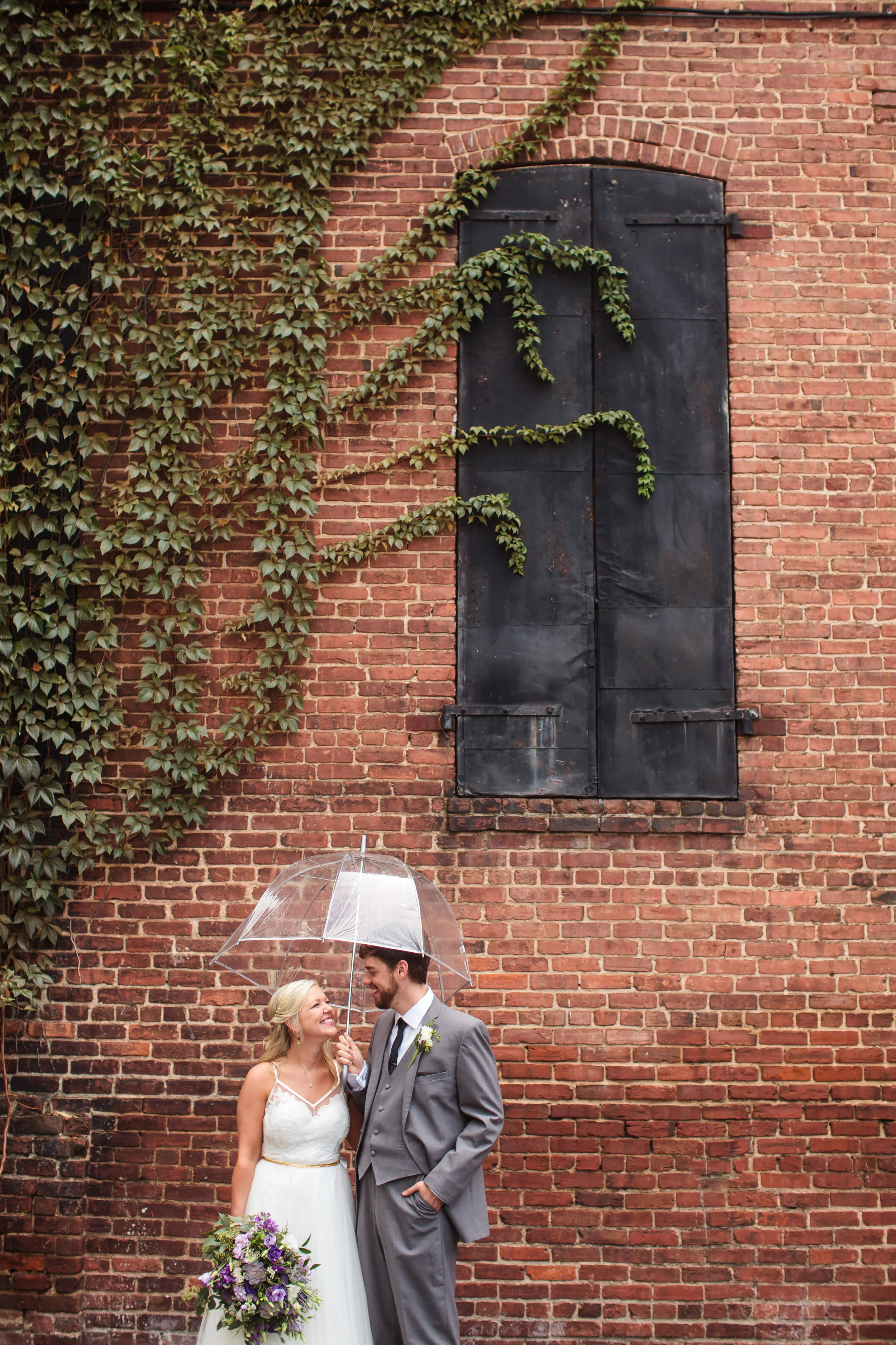 Wedding Portrait Brick Wall - Macon Photography