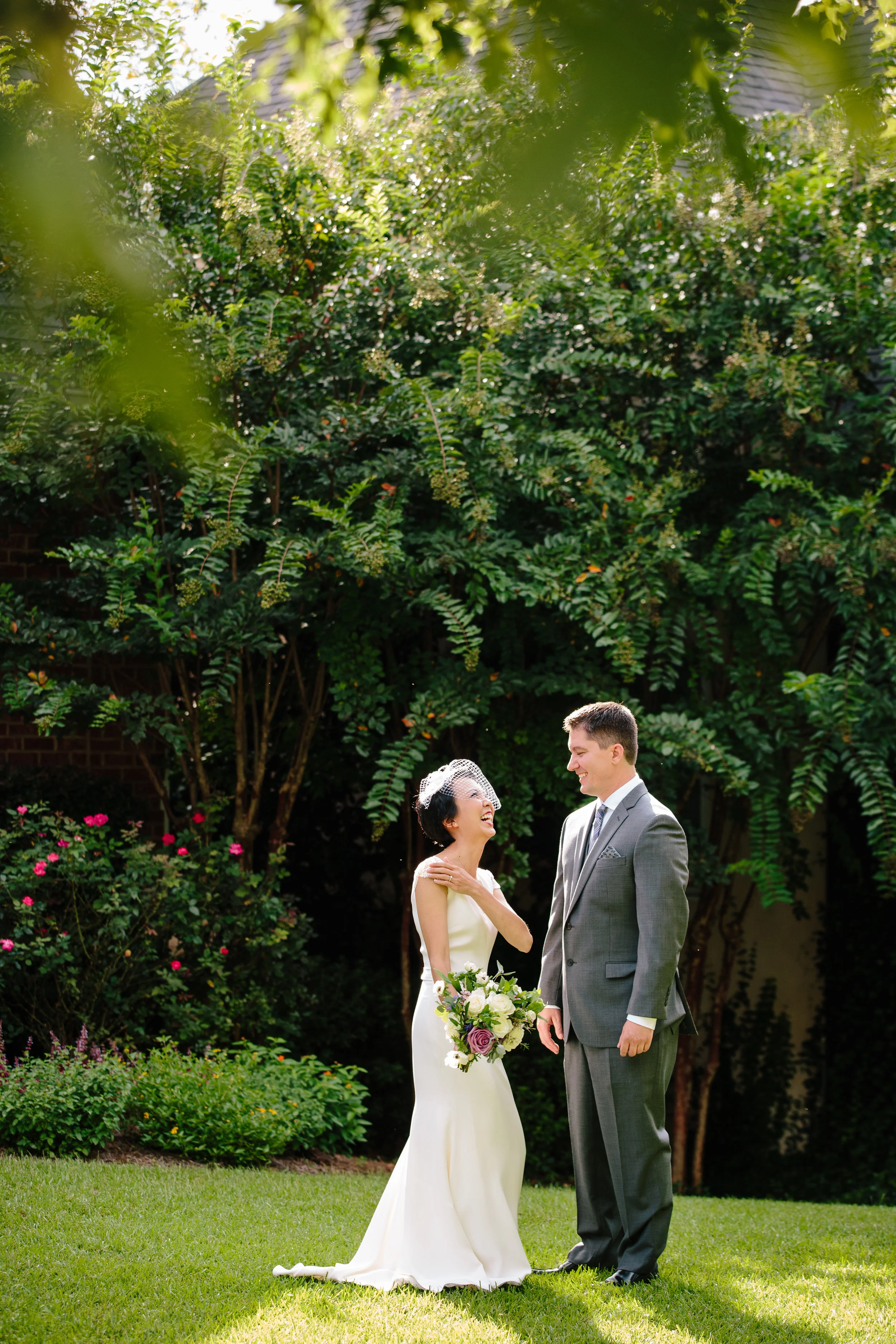 Bride Laughing with Groom - Macon Photography