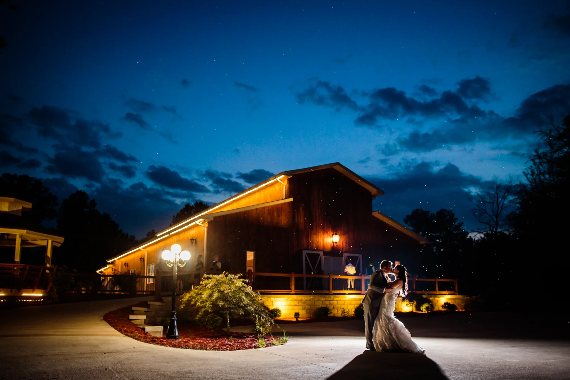Kissing at Night - Wedding Portrait