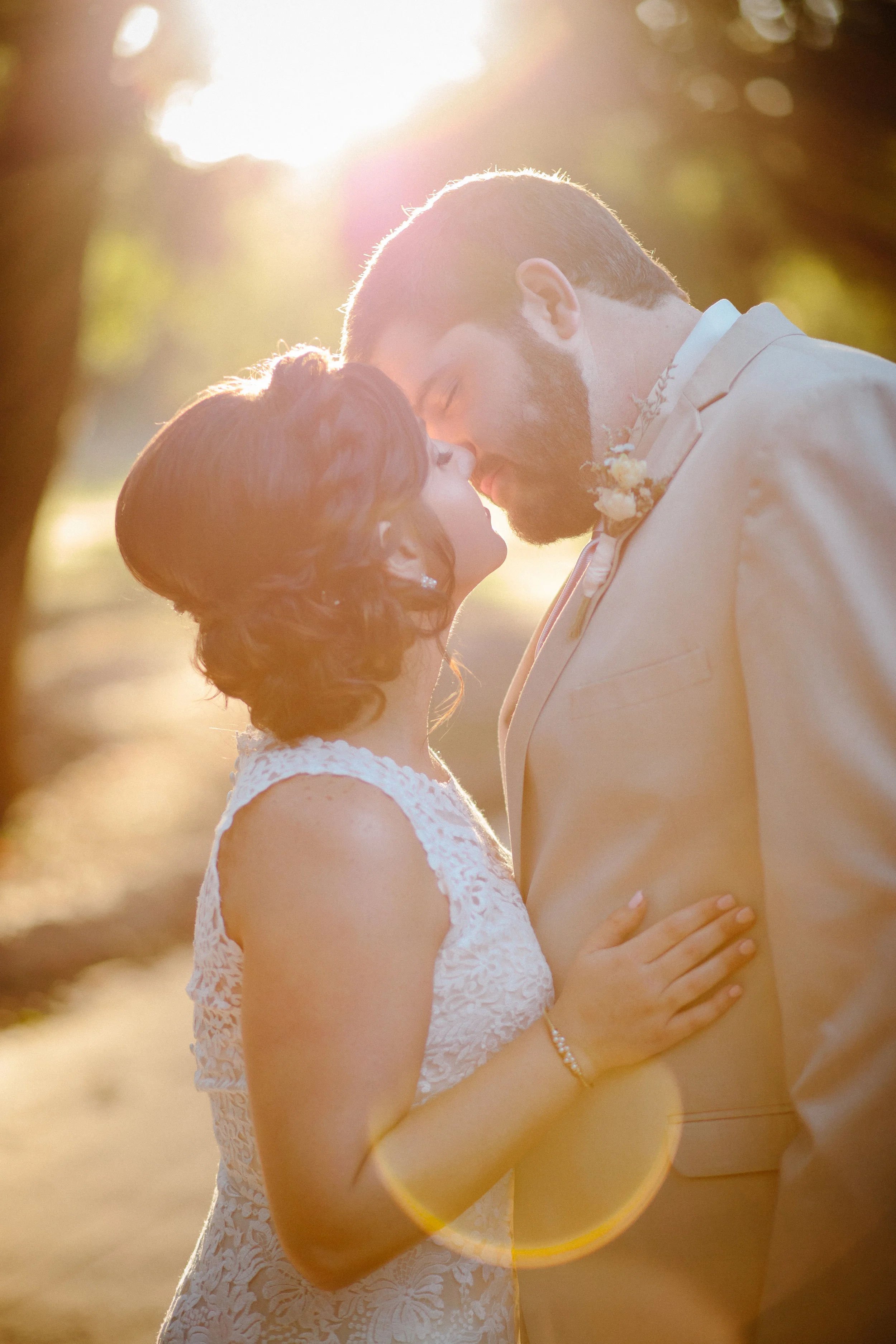 Kissing in Morning Sun - Macon Photographer