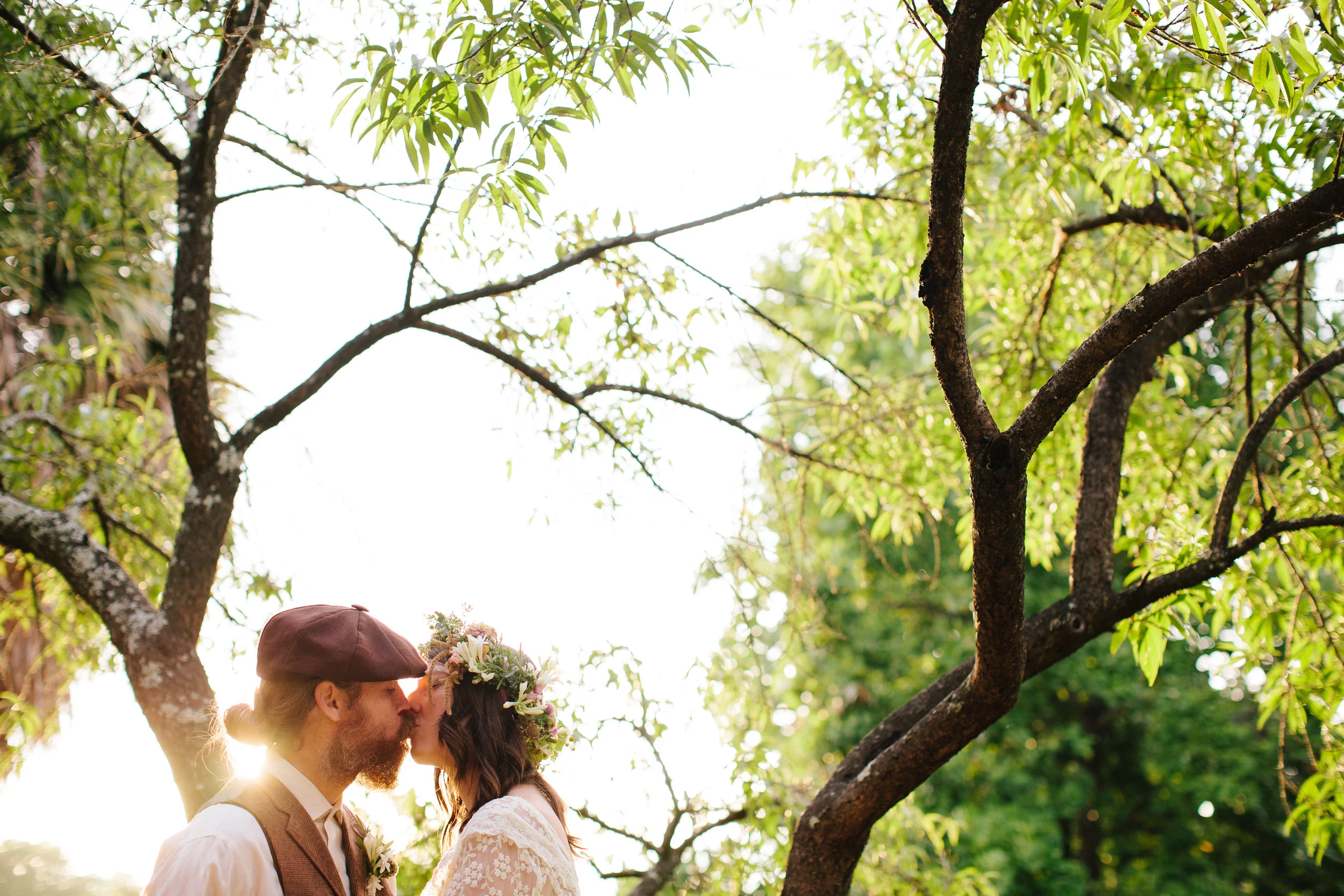 Kissing Under the Cherry - Wedding Photographer Macon