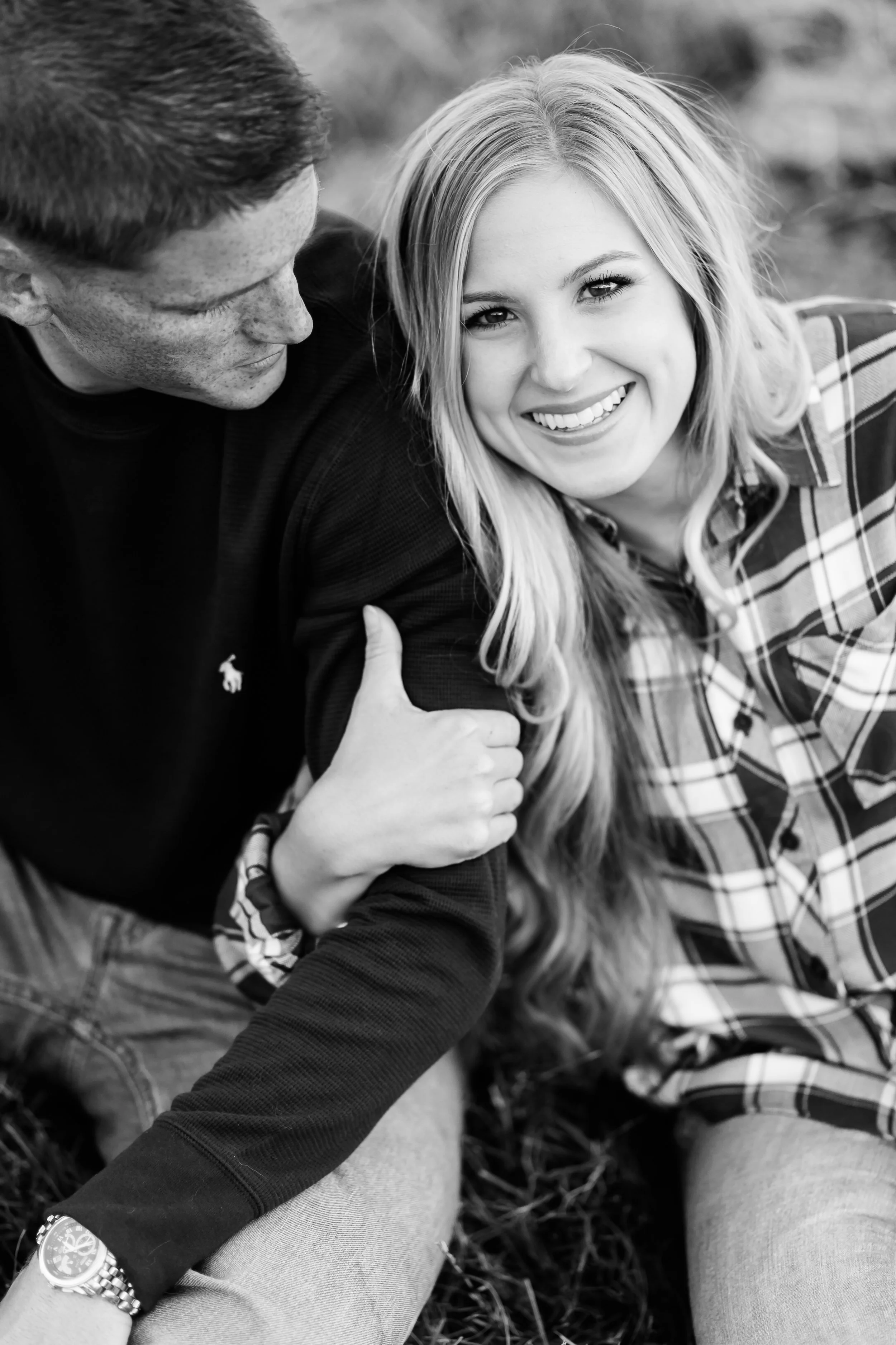 Smiling Woman Gives Thumbs Up - Engagement Portraits