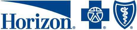Horizon Blue Cross Blue Shield logo with a blue cross and shield symbol