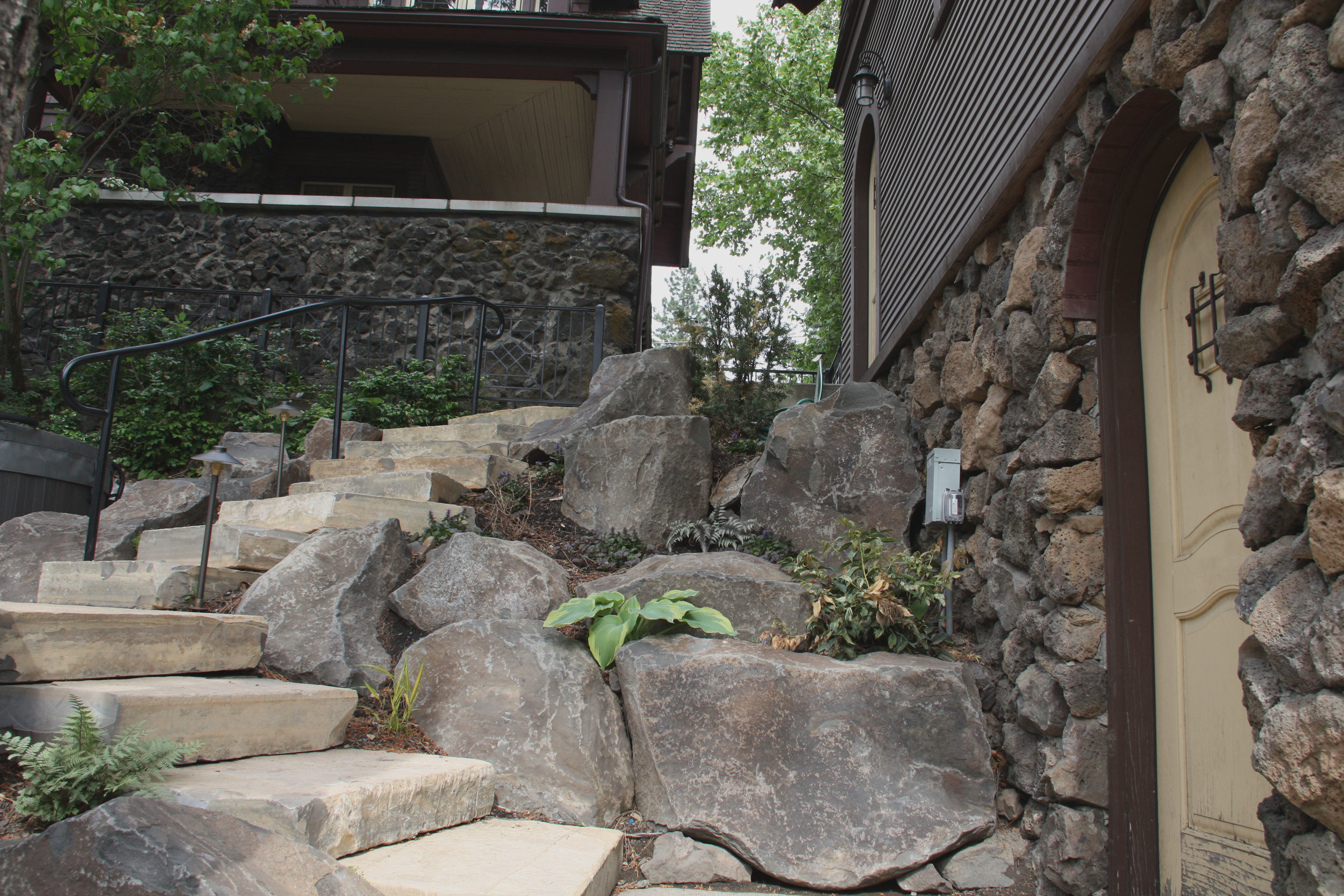 spokane rock steps and boulder walls