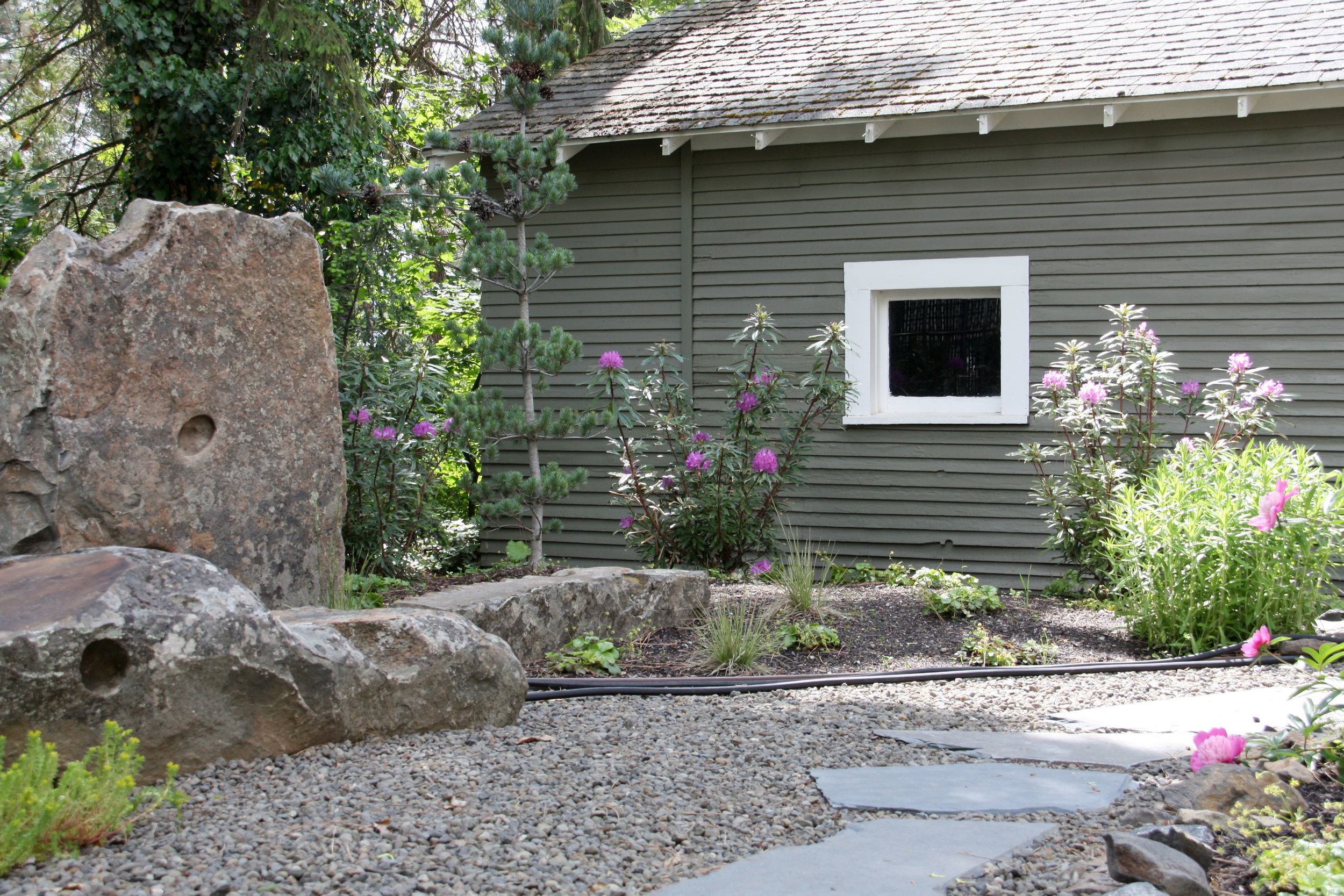 boulder sculpture zen garden