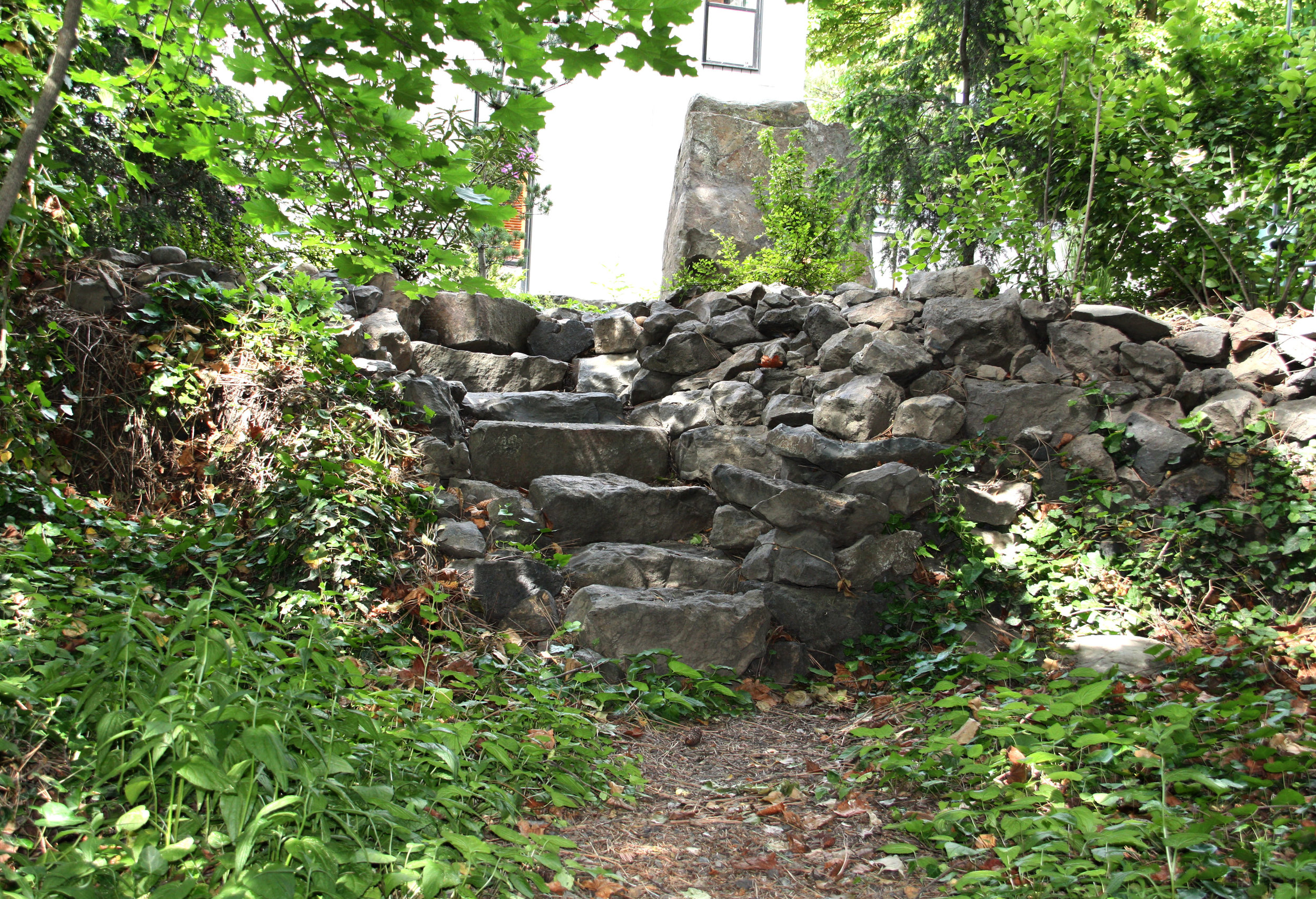 natural boulder stairs