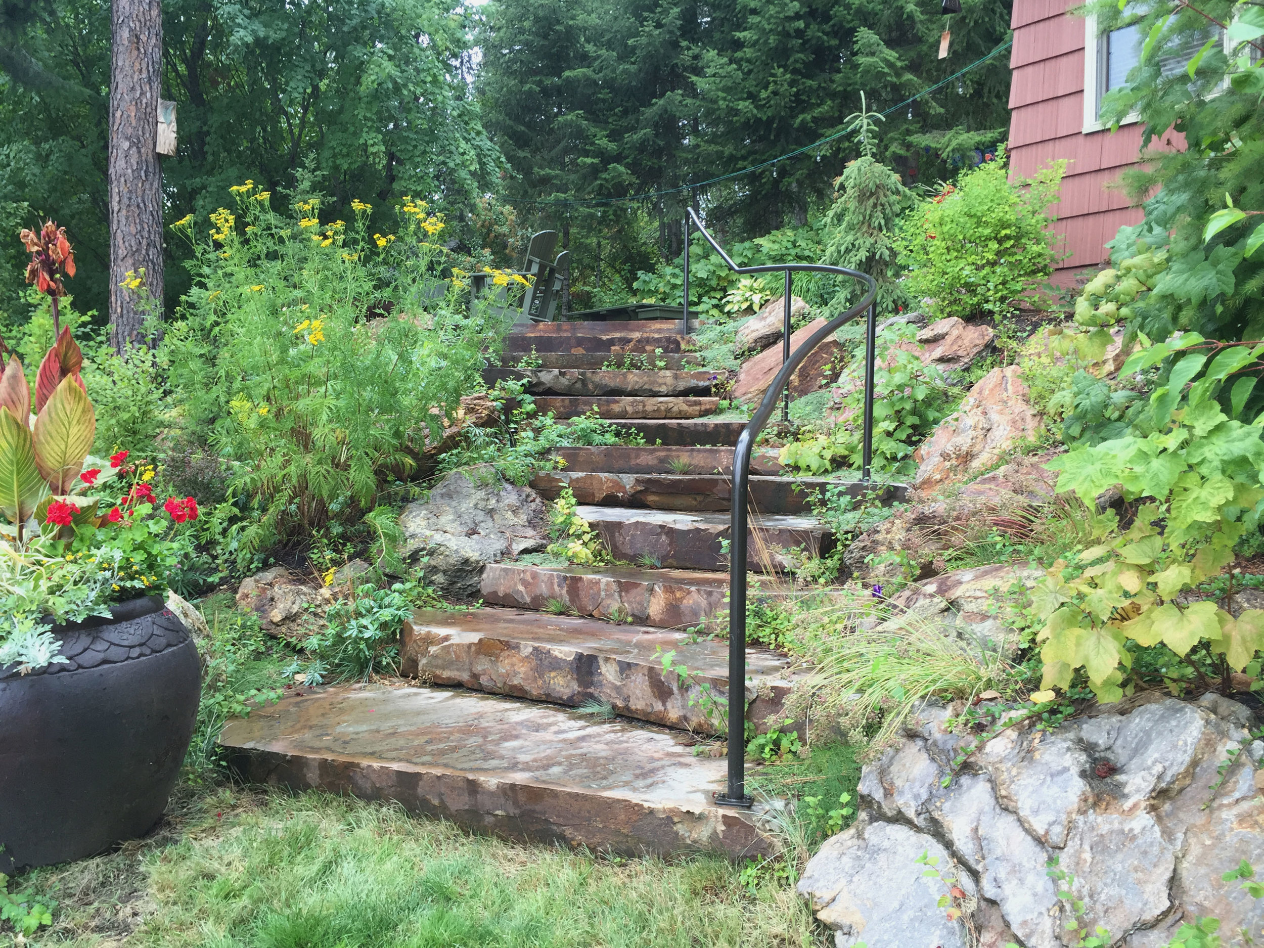 stone steps for lake access