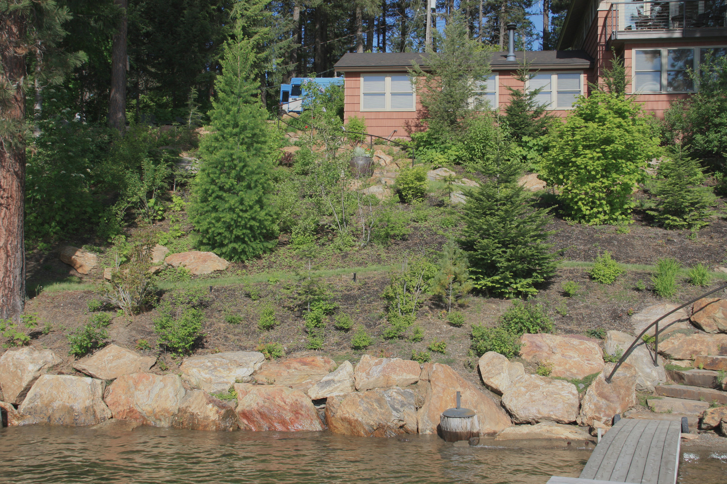 kootenai county lake cabin landscaping