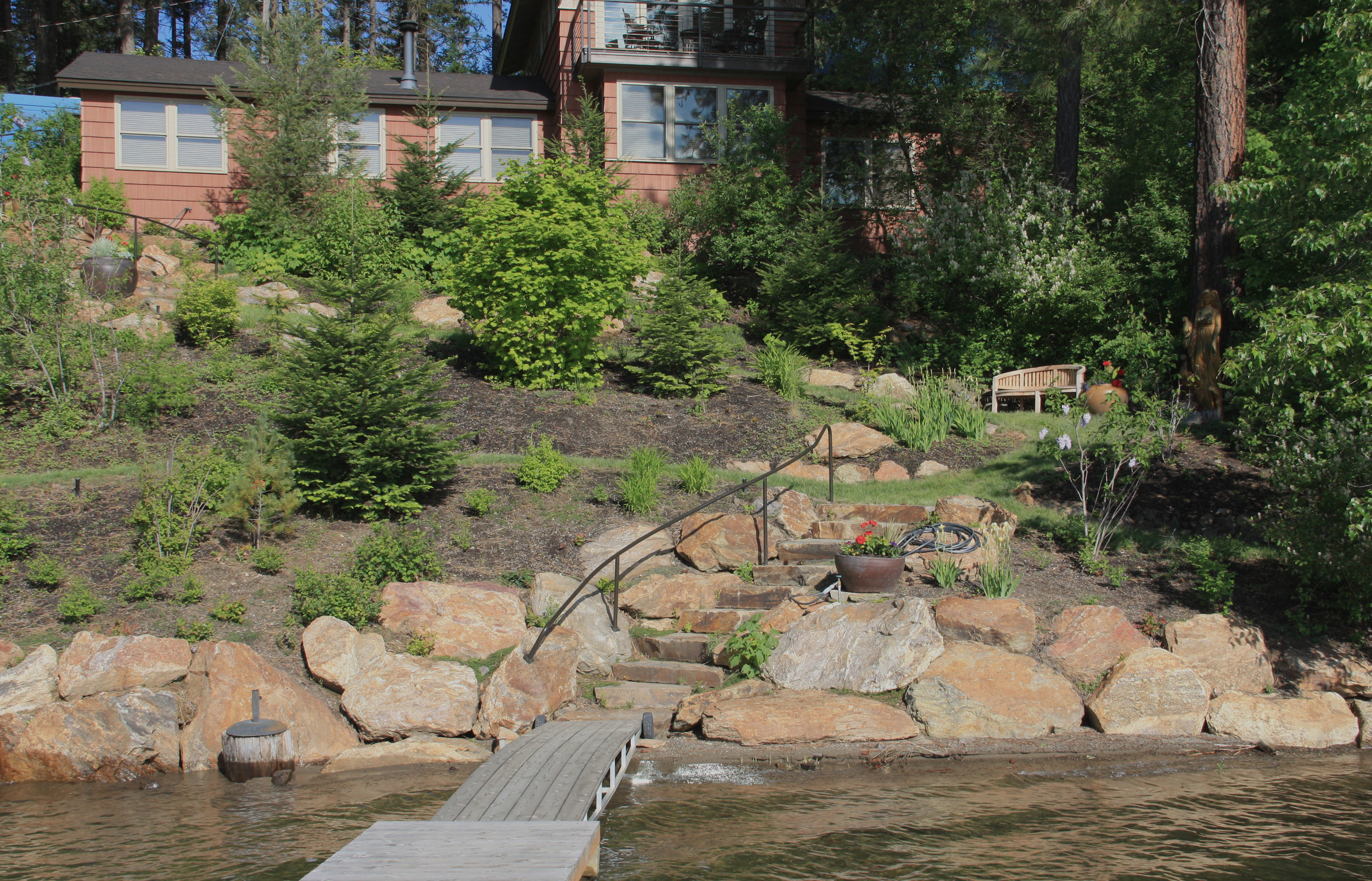 landscaping for lakefront dock access 