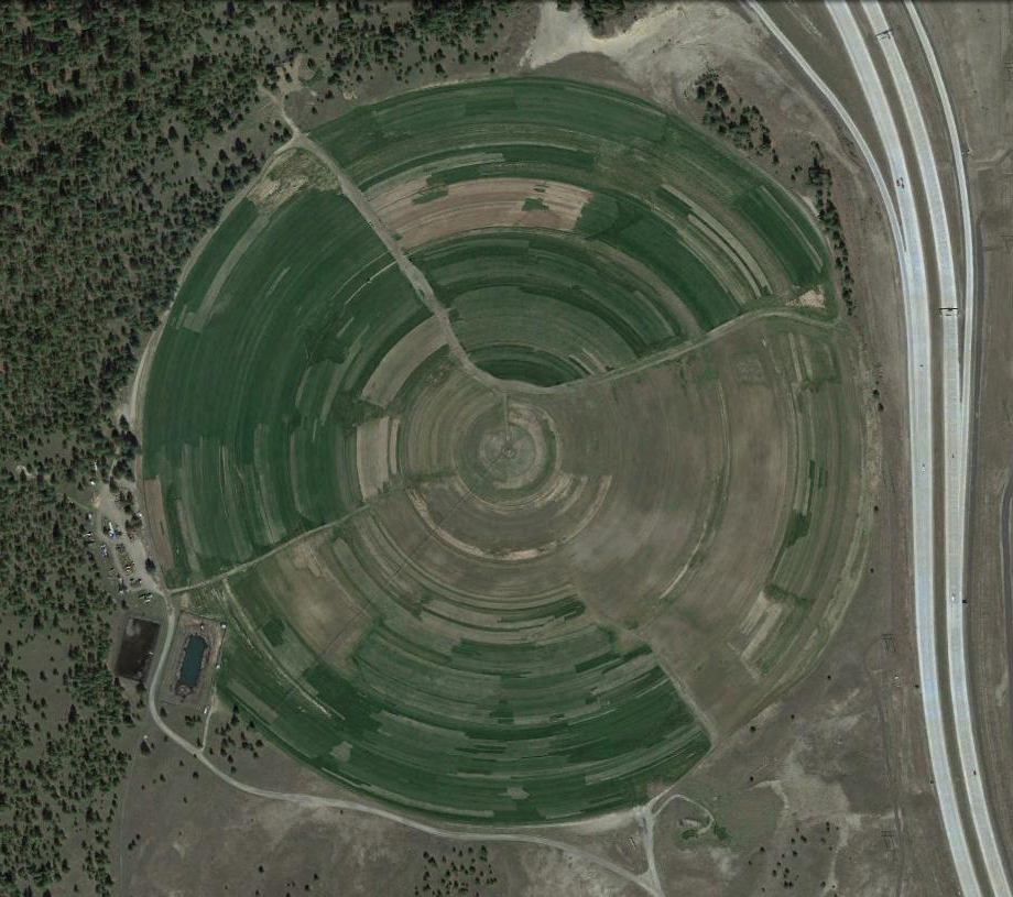  Sod is grown on farms like this one in North Spokane. Image © Google. 