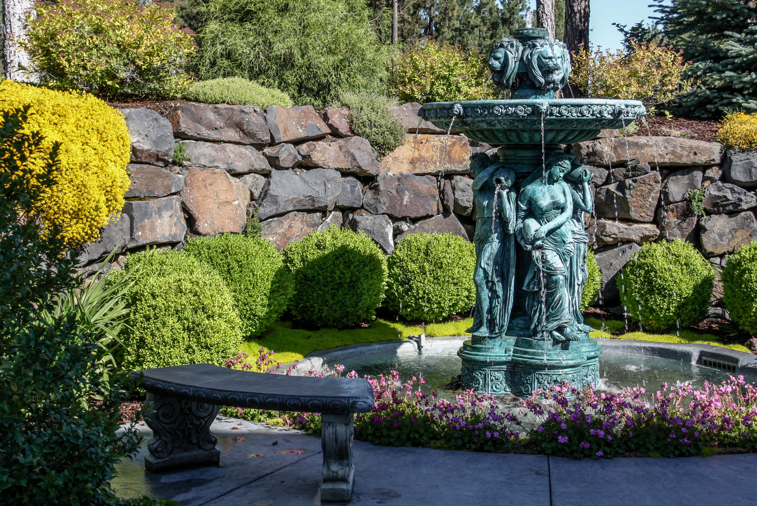 spokane colonial landscaping european water feature