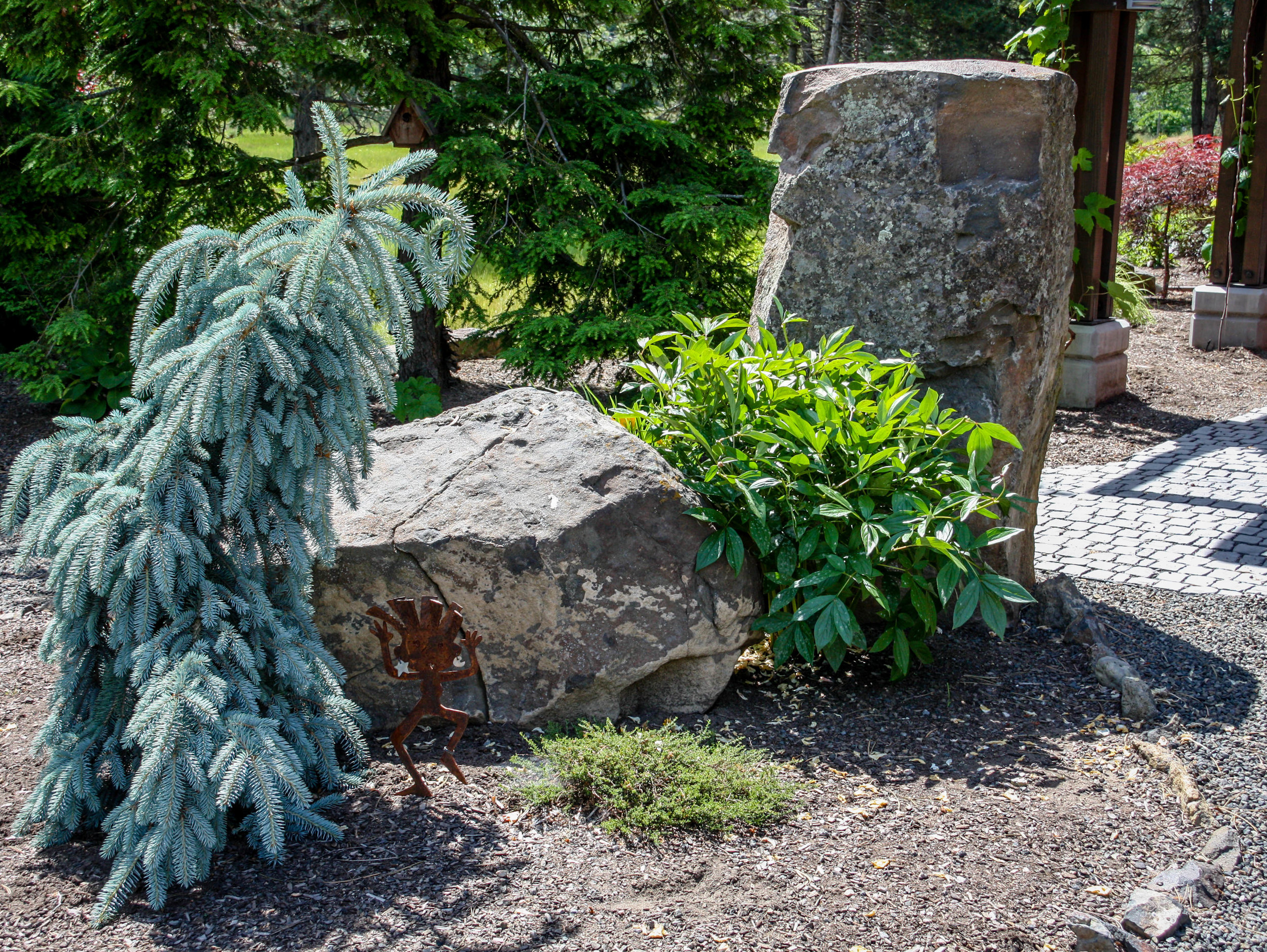 spokane northwest landscaping with boulders