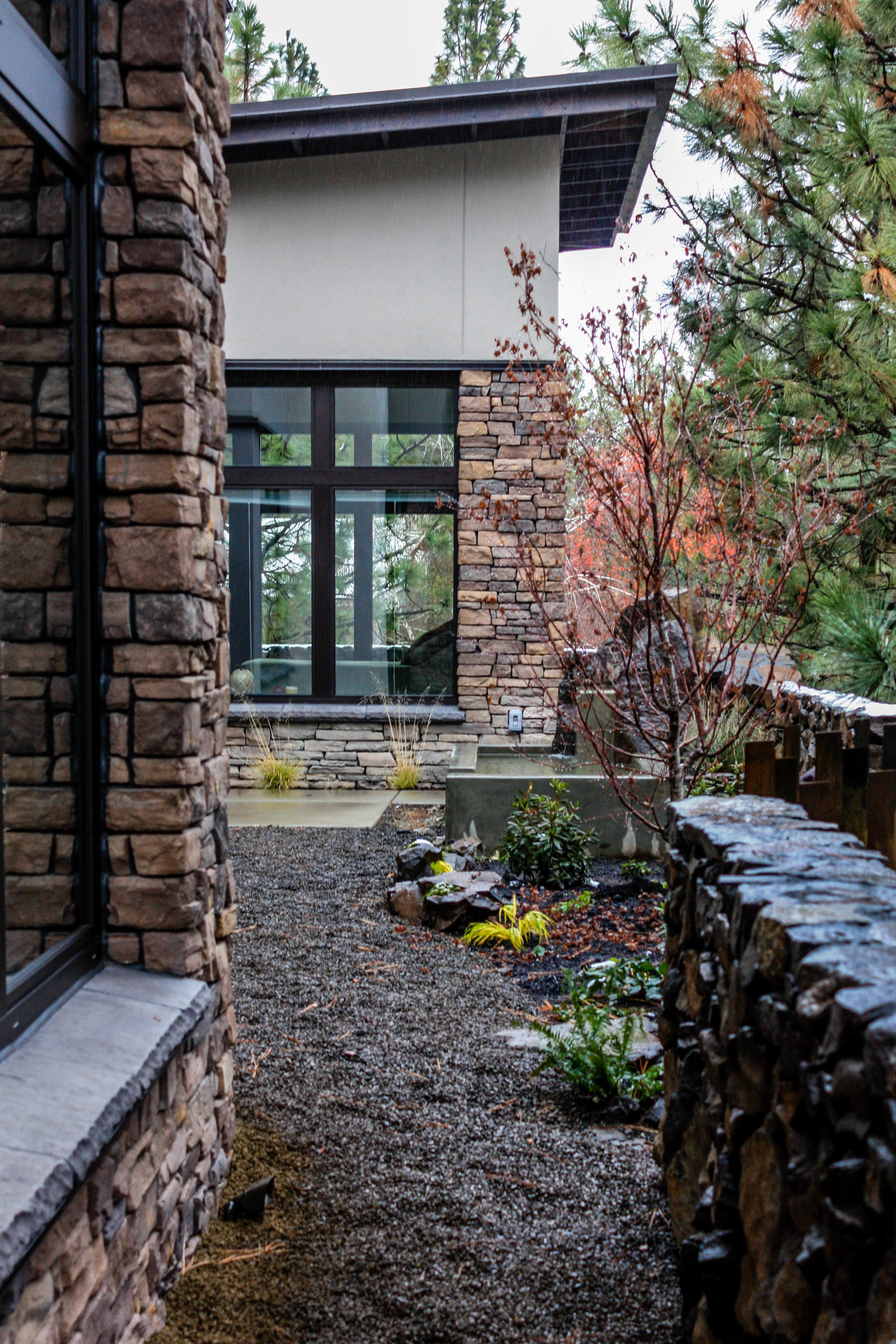 courtyard landscaping for south hill contemporary passive house