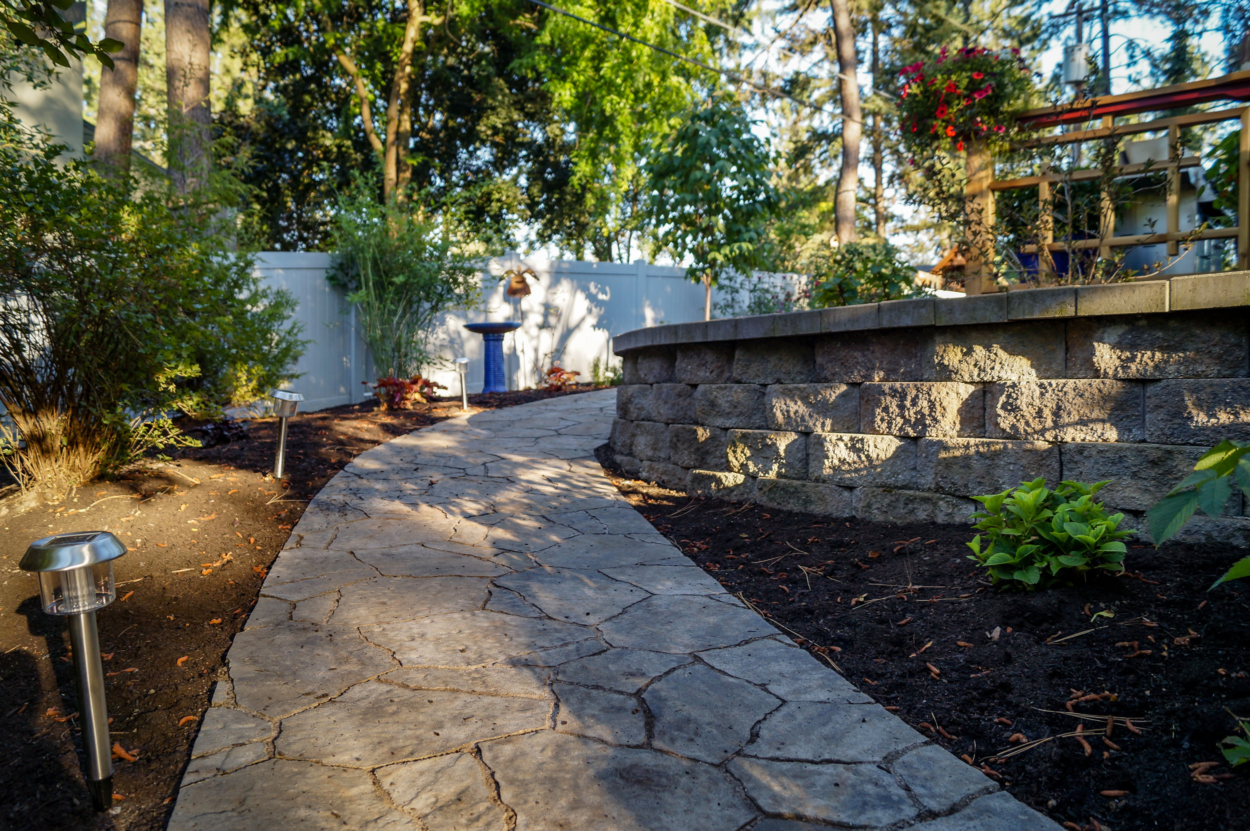 paver ramp on spokane south hill with landscaping