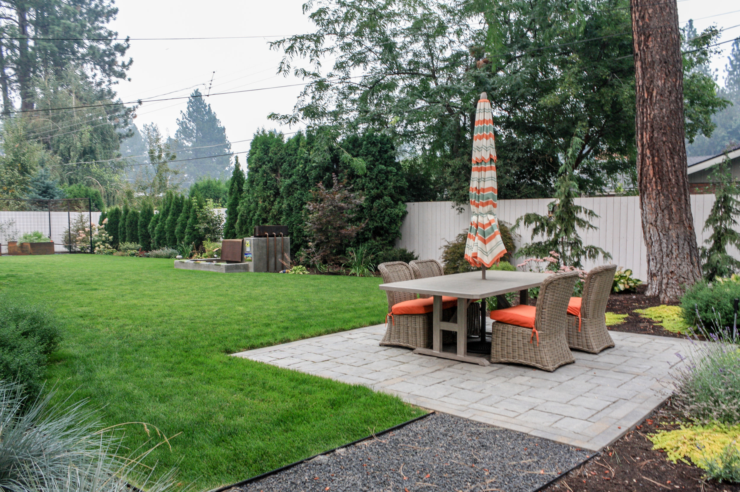 paver patio in spokane back yard landscape