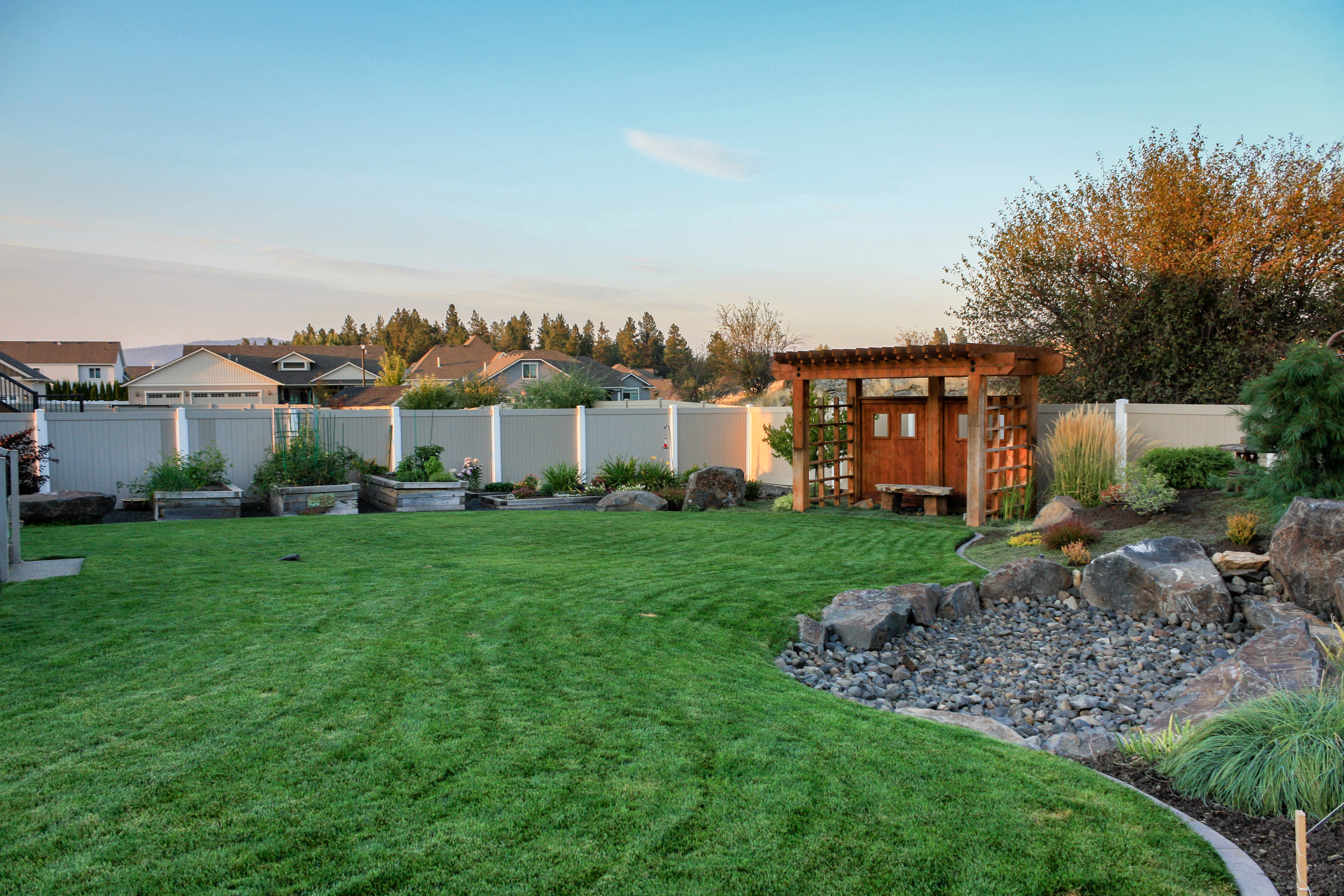 spokane valley landscaping with garden beds