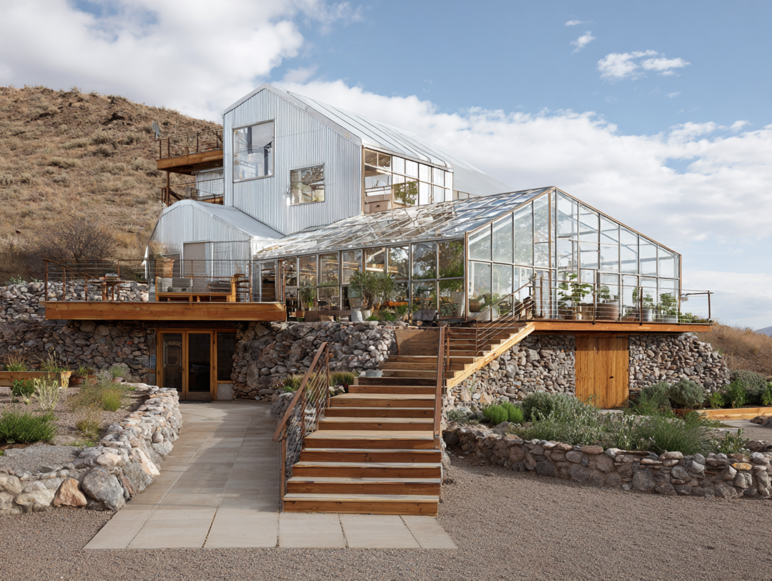 Passive House Plus Residence Enclosed Within a Solar Greenhouse