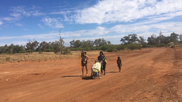 Lindsey walking in the footsteps of three incredible children, Molly, Daisy and Gracie, along The Rabbit Proof Fence in Western Australia.