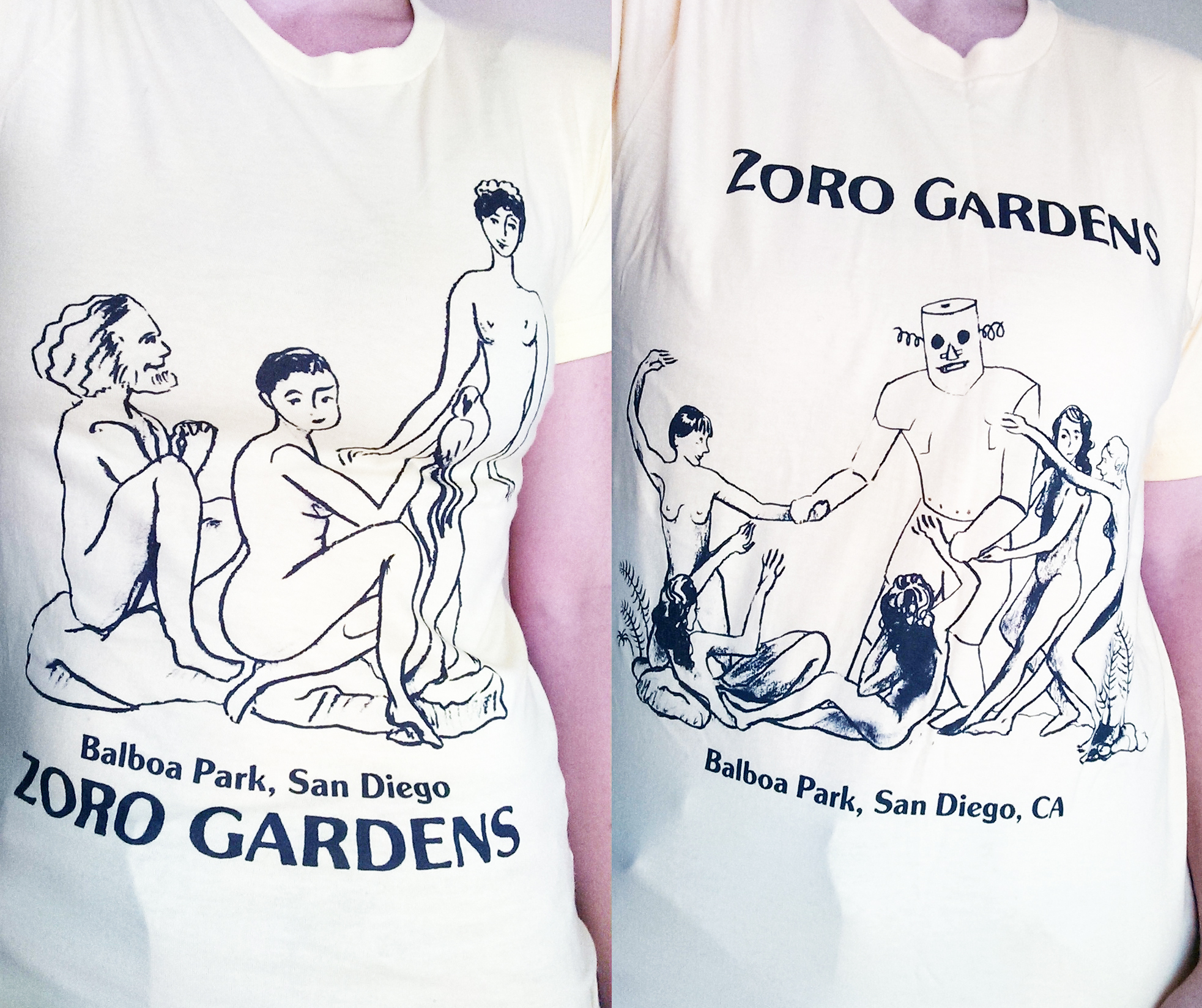 Nudi-Tees, Drawing by Kate Clark, Design by Hermione Spriggs