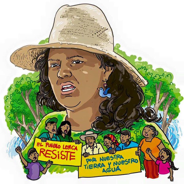 Berta Cáceres Flores, a leader of the Lenca indigenous community of Honduras and co-founder of COPINH was assassinated in March 2016 due to her resistance of dam construction on the Gualcarque River