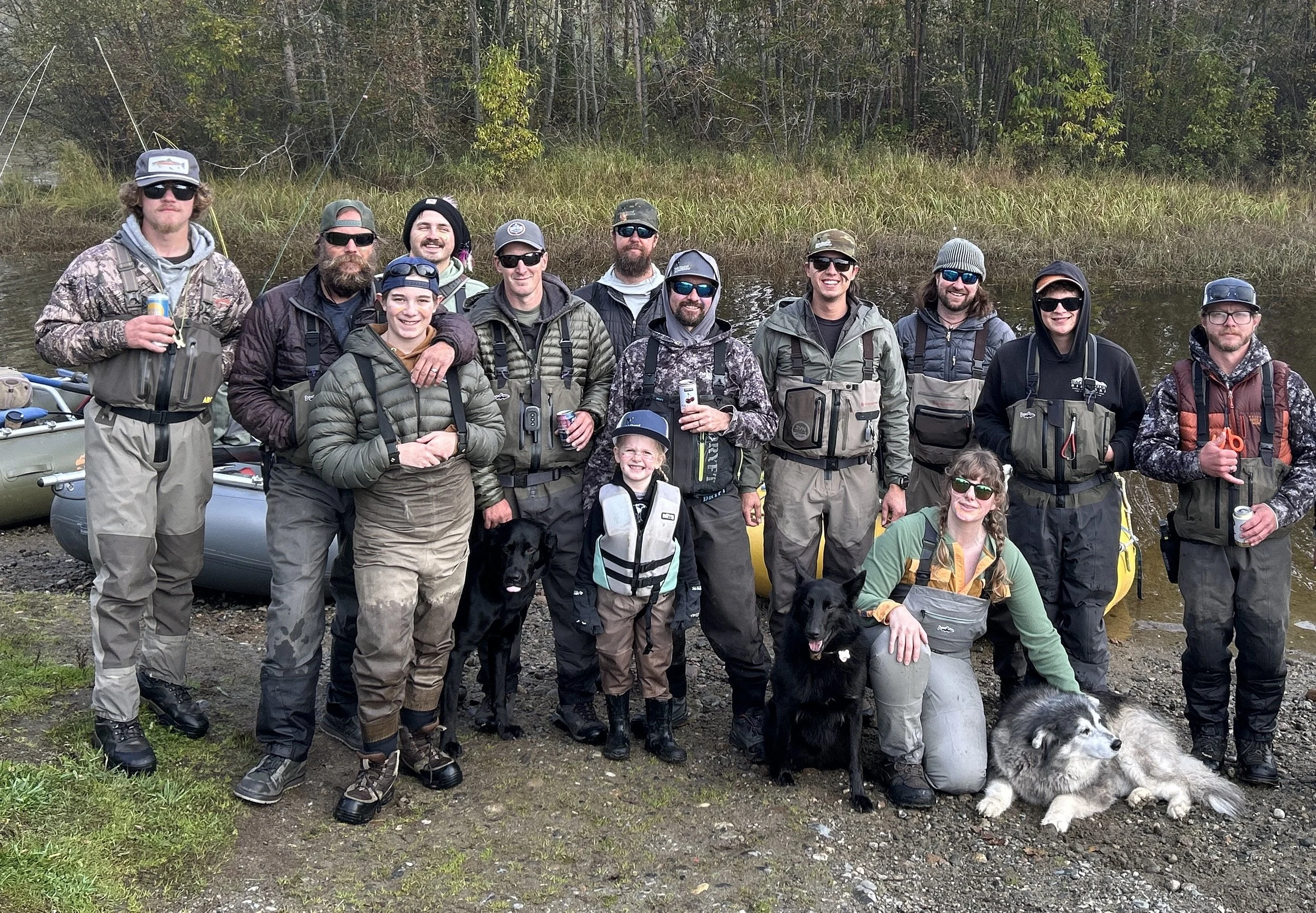 group photo of fishhound expeditions crew