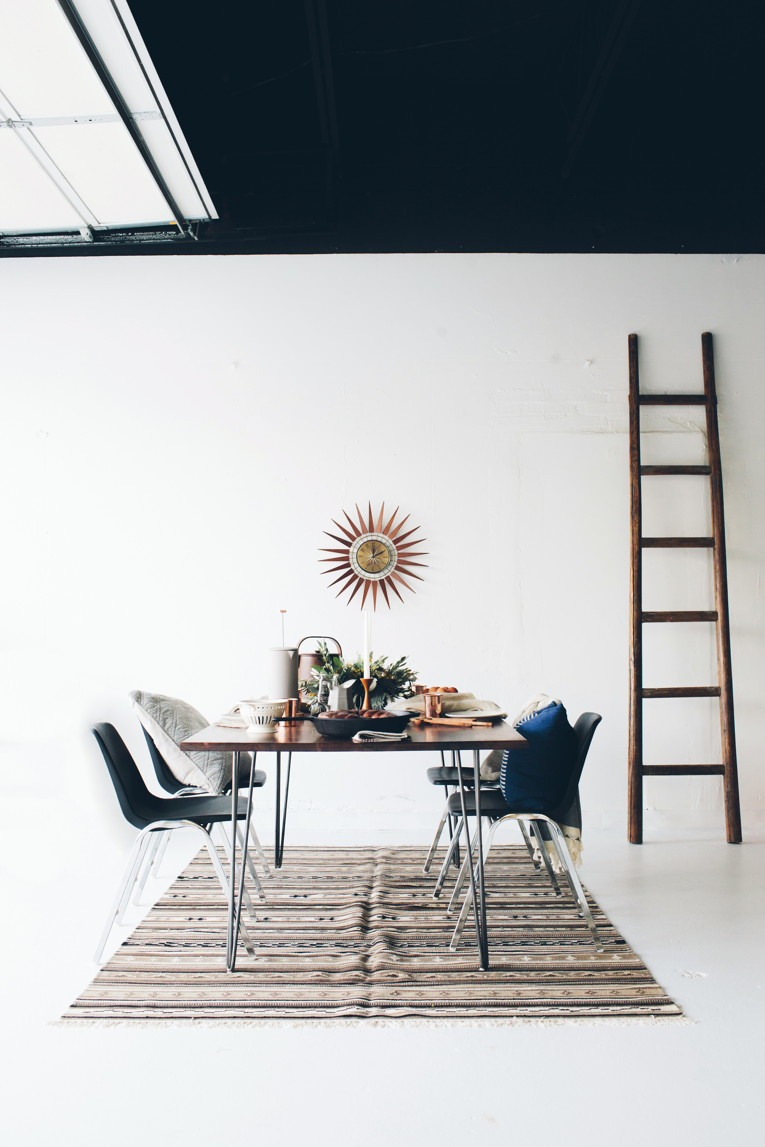 Styled Bridal Brunch. A modern palate with earth tones, natural materials, and mid-century design. Photography by Christina Foret. Venue & Styling by Atomic Furnishing in Asheville, North Carolina. 