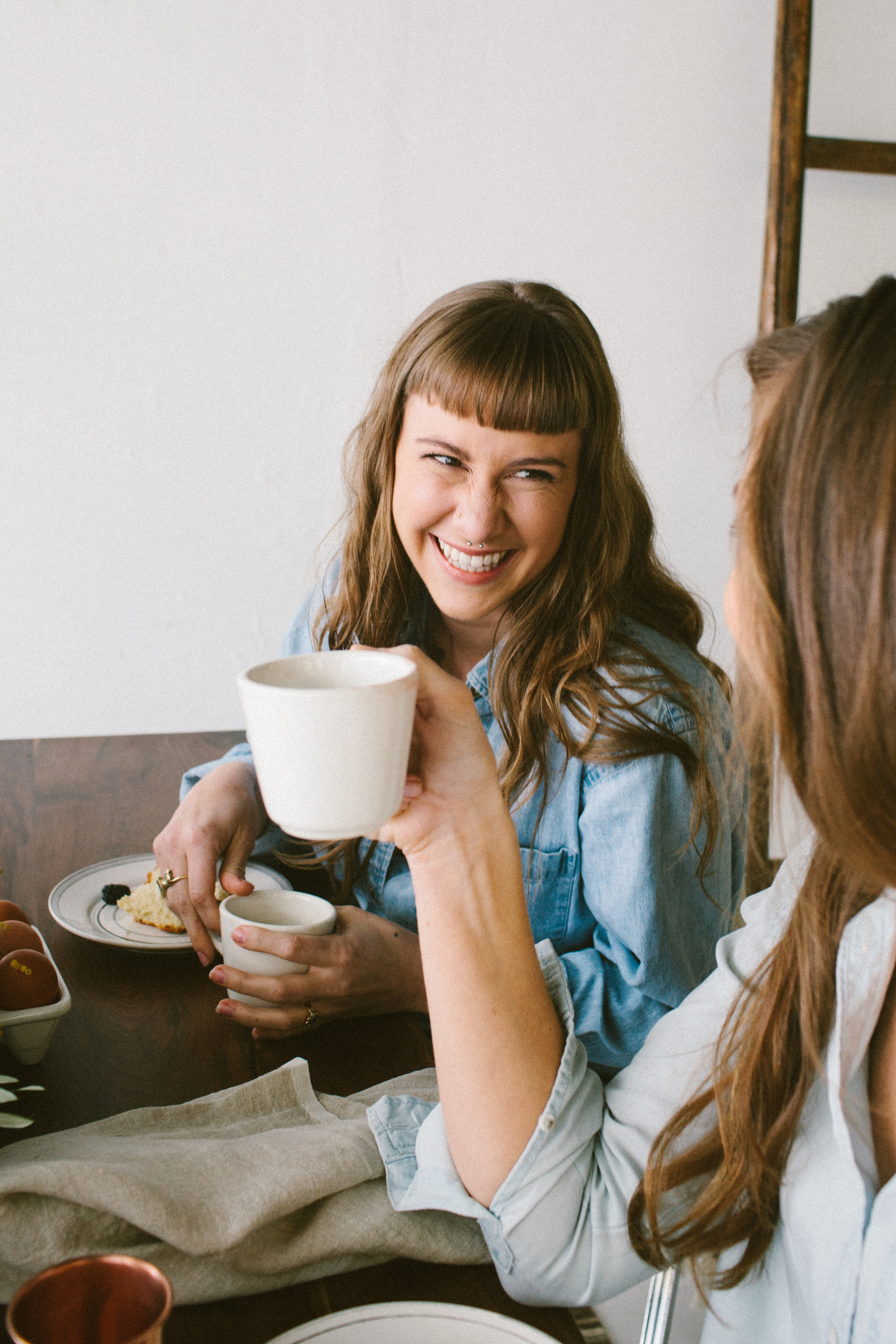 Styled Bridal Brunch. A modern palate with earth tones, natural materials, and mid-century design. Photography by Christina Foret. Venue & Styling by Atomic Furnishing in Asheville, North Carolina. 