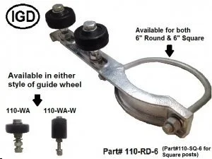 IGD Galvanized Lower Guide for 6 5/8" OD Fence Post
