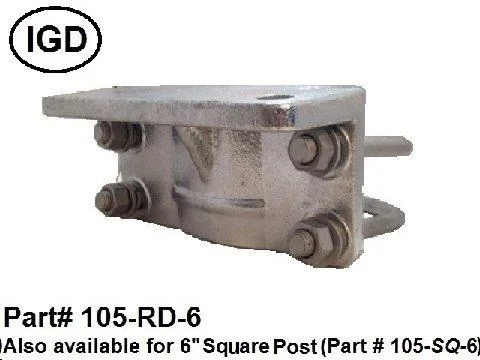 International Gate Devices Galvanized Truck Bracket for 6 5/8" OD Fence Post