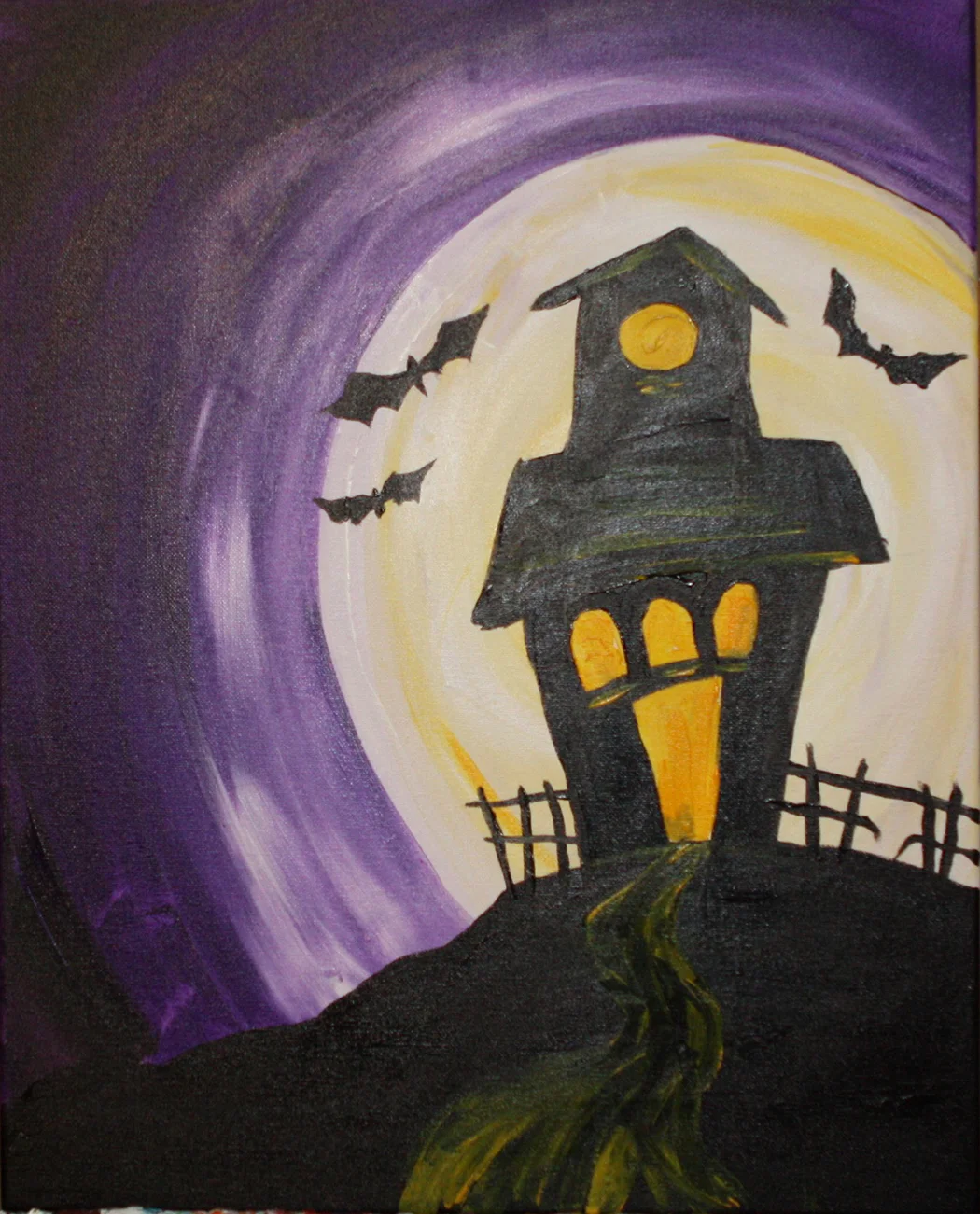 Haunted House Purple Background