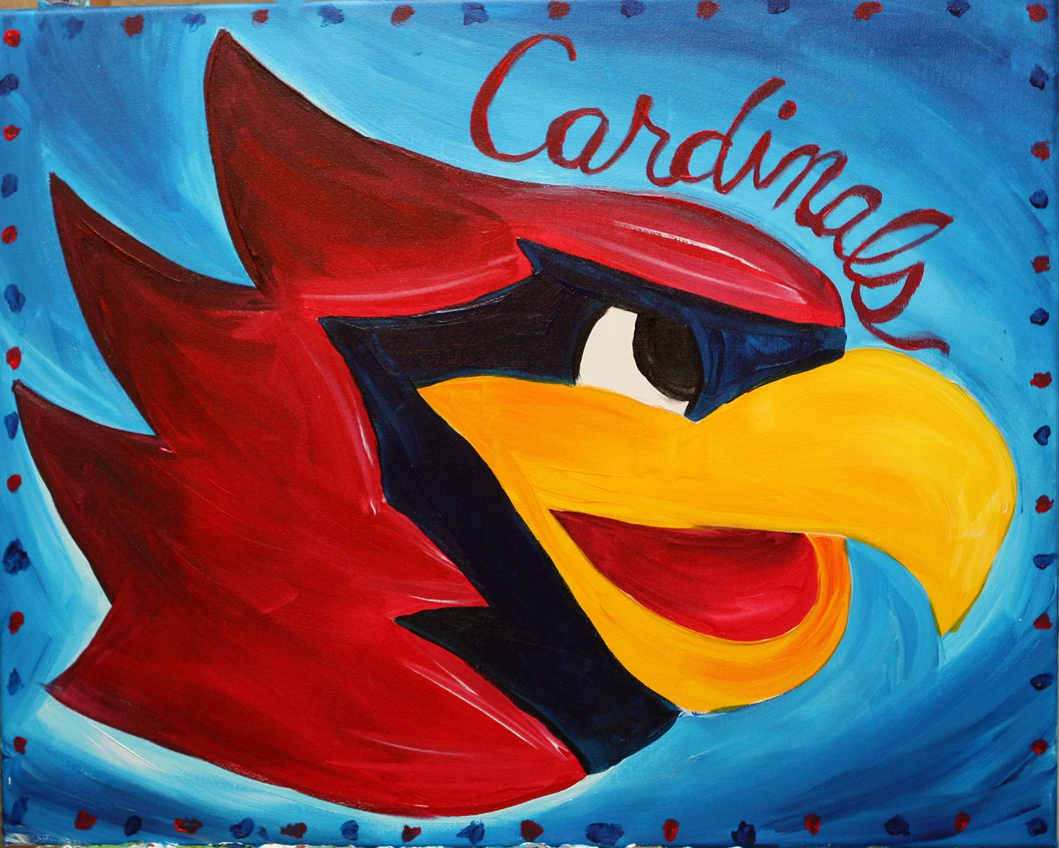 Cardinal Head Painting