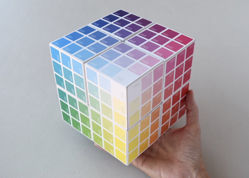 all 8 Corner Colour Cubes connected and held together with magnets