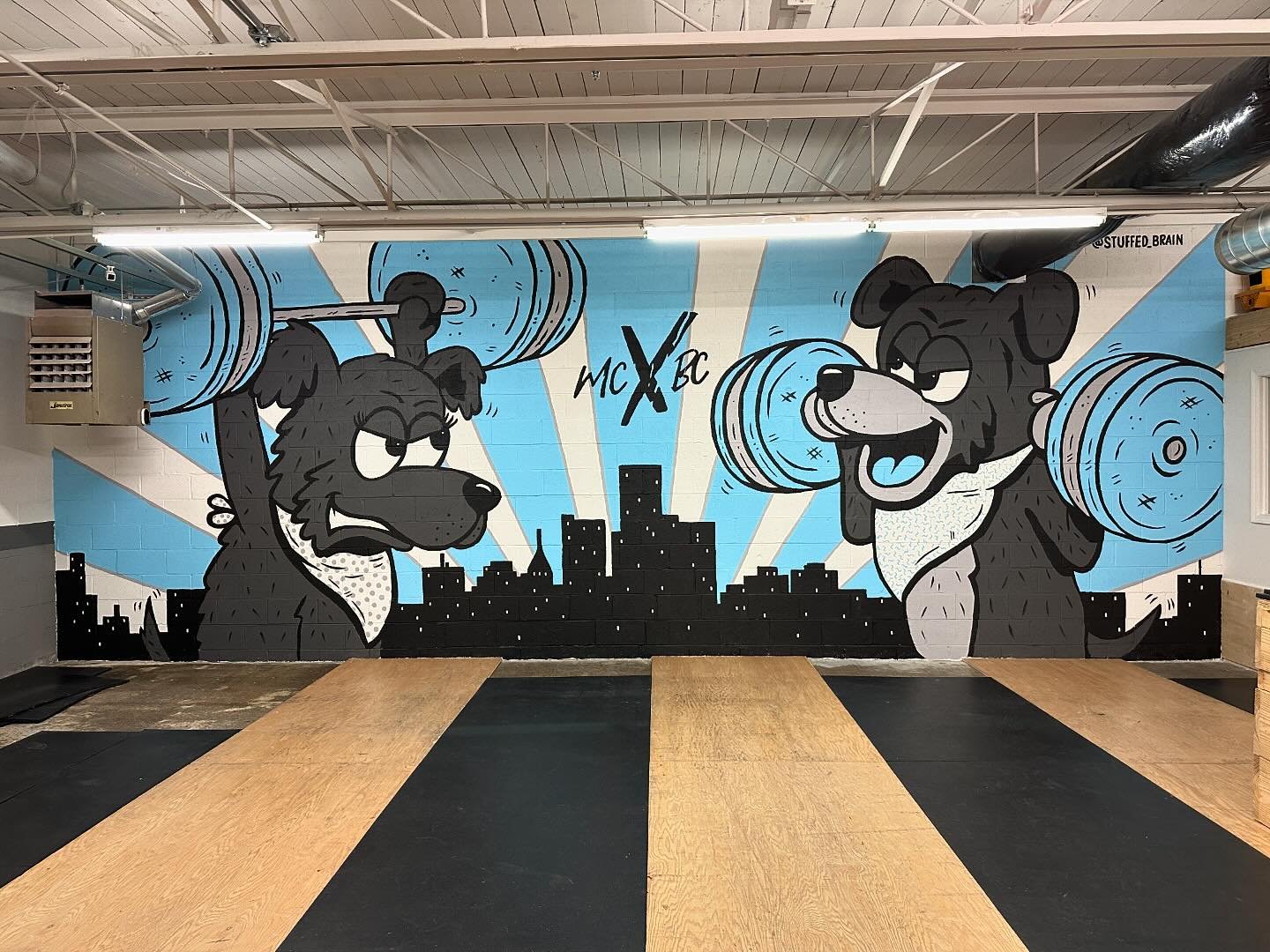 WHAT A WEEKEND! Earlier this year I made plans to attend Art Birmingham, selling my prints to the people, as I do. But, as my mural concept for @motorcitybarbellclub neared completion, I realized we had a unique opportunity to tackle both the mural a