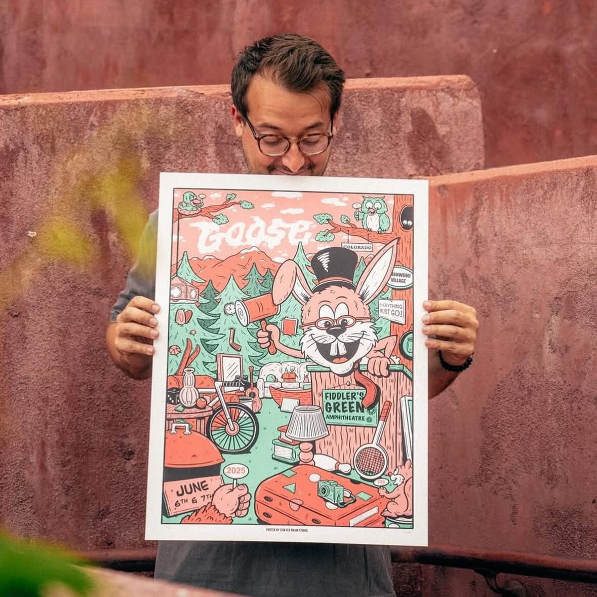 My first poster for @goosetheband!!! Very stoked to create this artwork inspired by, and in celebration of, their new album, &ldquo;Everything Must Go&rdquo;. These will be for their weekend run at @fiddlersgreenco tonight and tomorrow. I made a pape