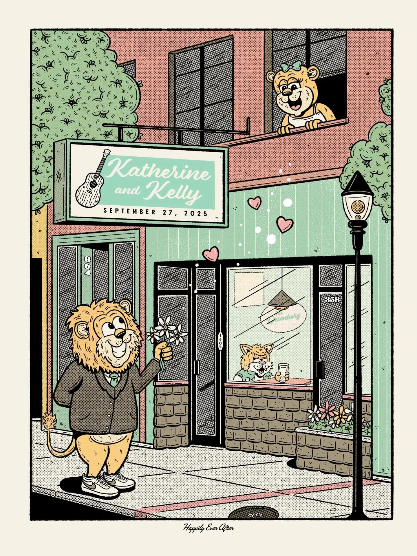 Happily Ever After! Throwing this Thursday back to a special project celebrating the love of @davidbowieub40 and @katherinemke. When I was asked to create a surprise piece of art in honor of their big day, I was flattered. With the help of their good