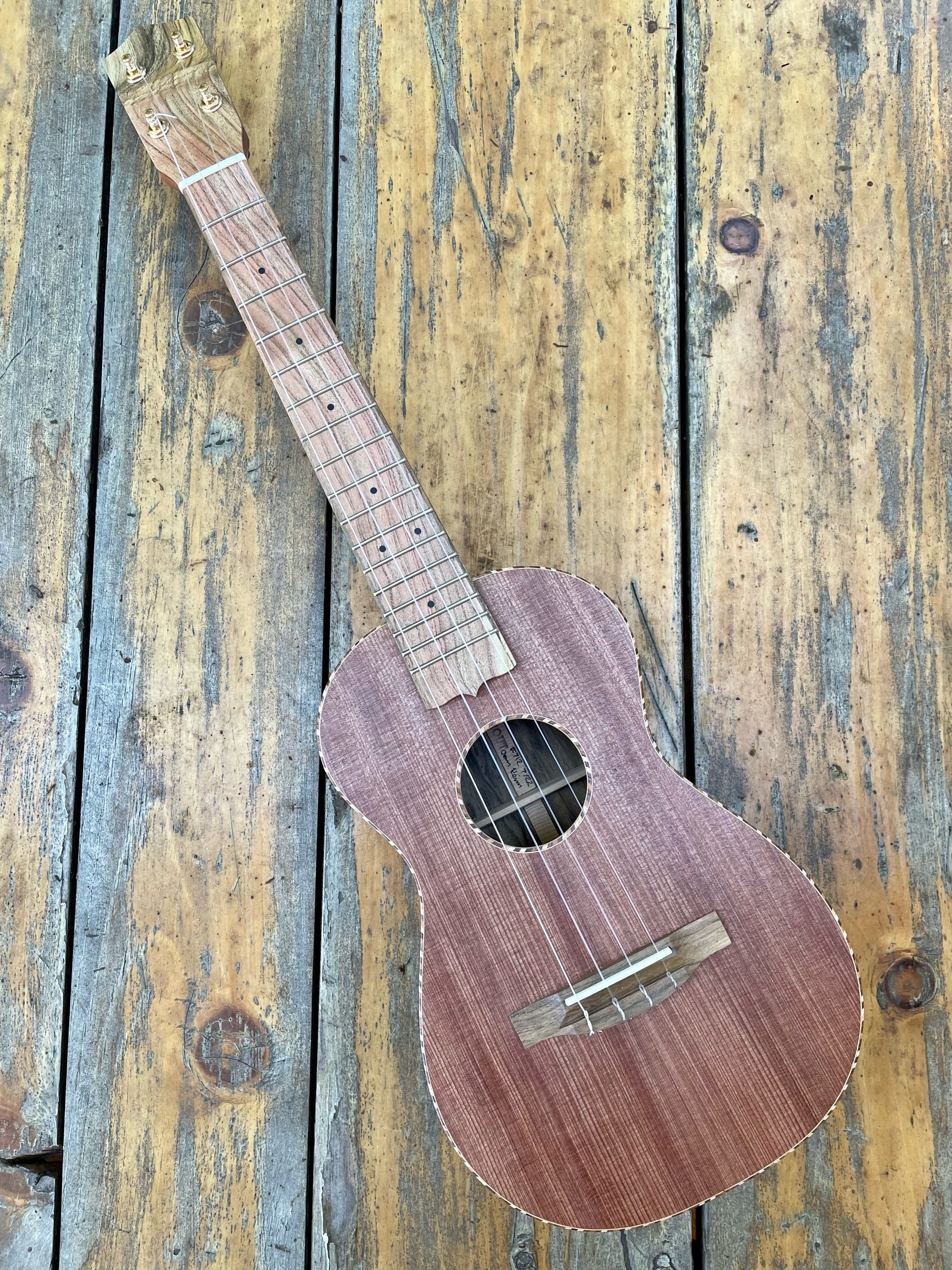 712- Redwood and Walnut Tenor Ukulele — Beansprout Musical Instruments